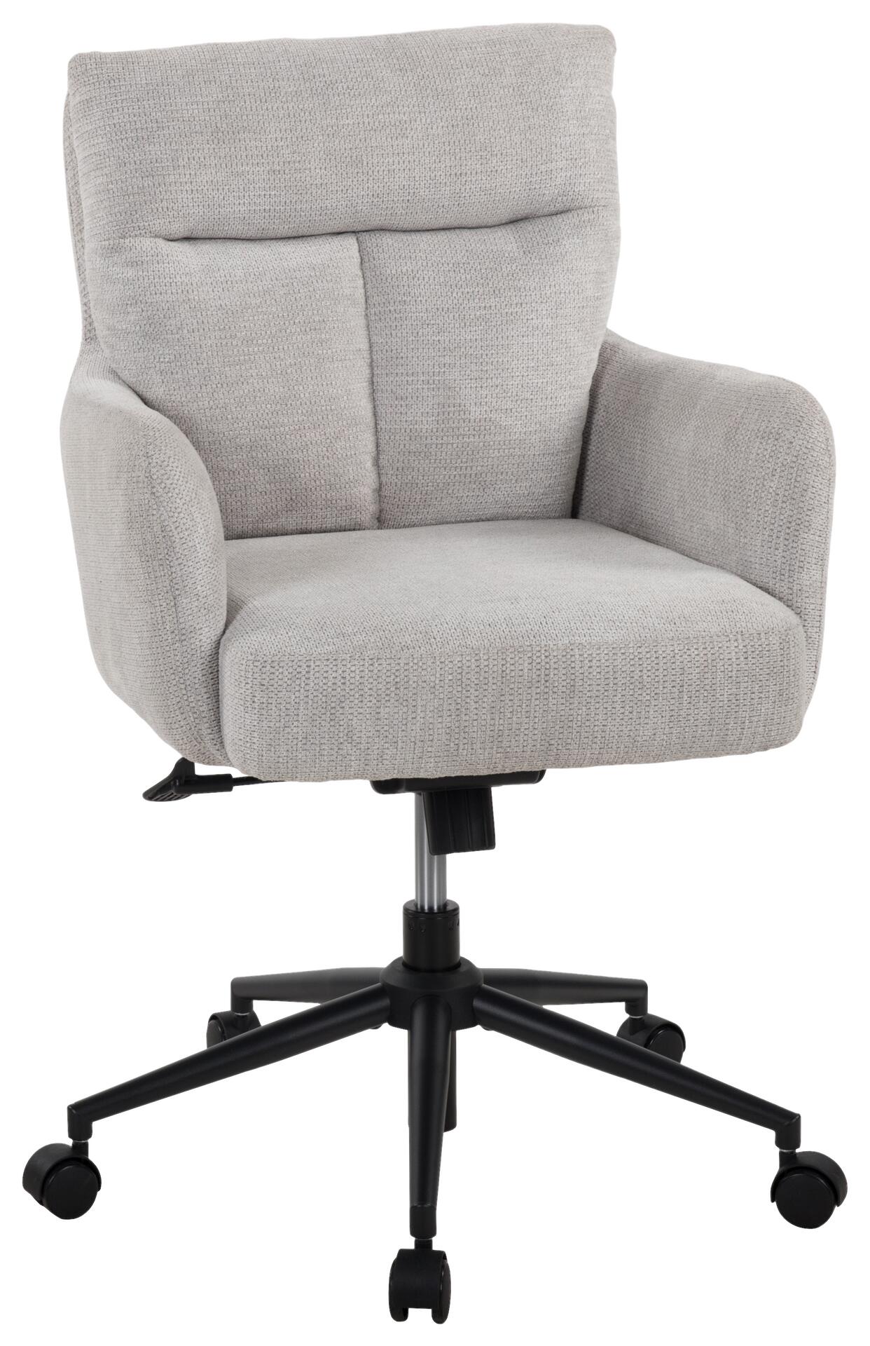 Drehstuhl Lenn hellgrau schwarz Metall Polyester