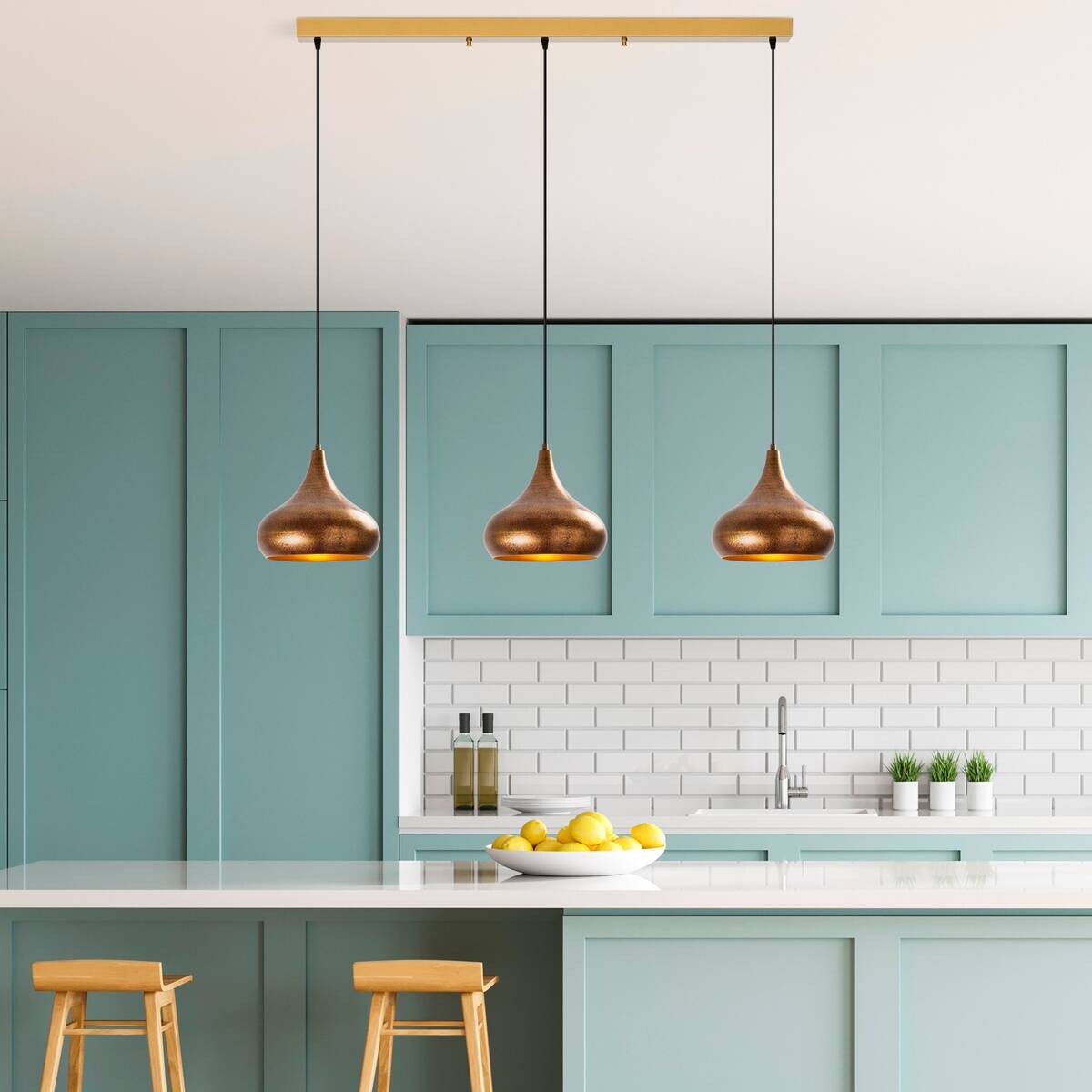 Opviq Pendelleuchte Muba-11553 B/H/T/L: ca. 140x126x30x140 cm E27 3 Brennstellen