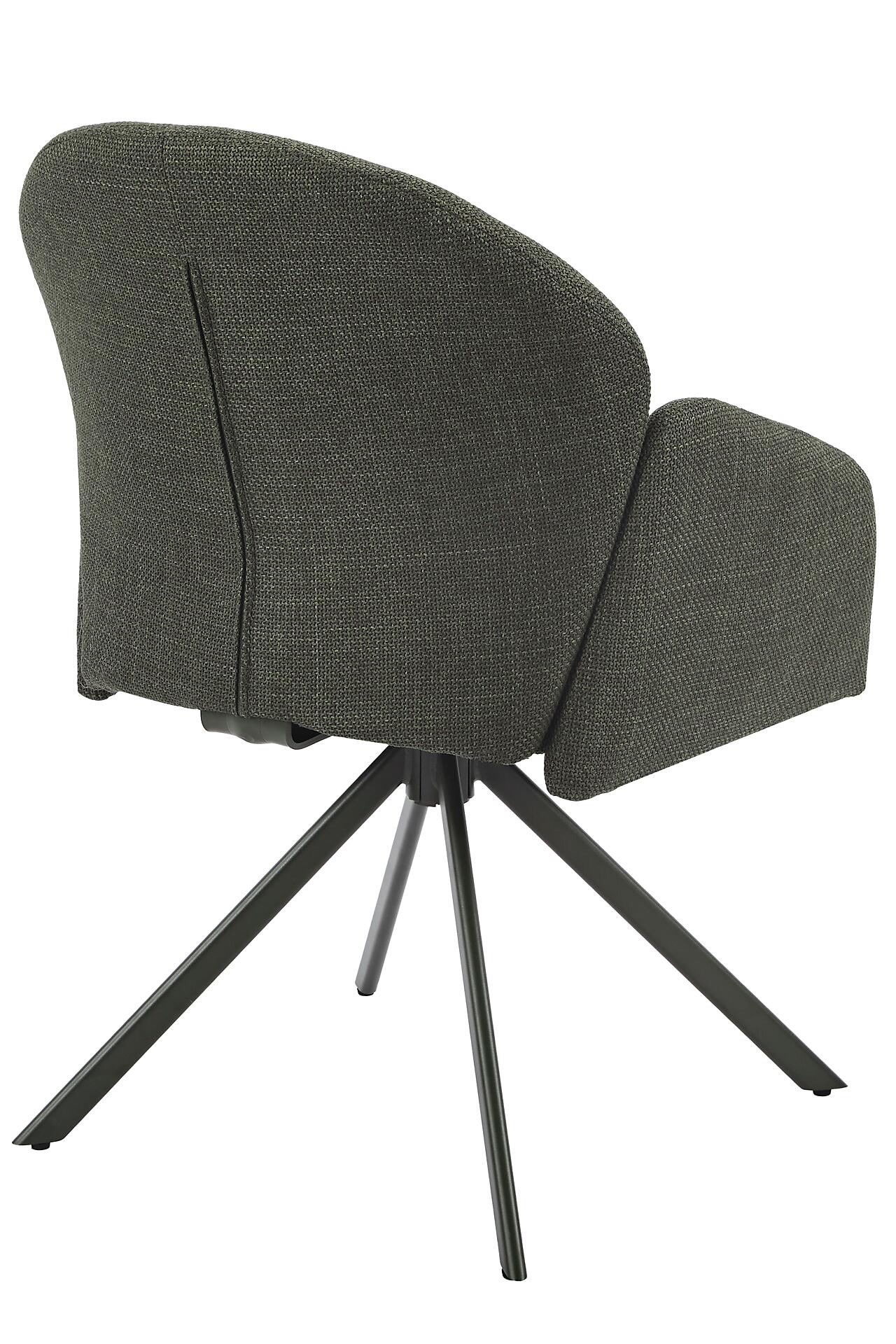 Drehstuhl Holly grün Microfaser Webstoff B/H/T: ca. 57x84x61 cm