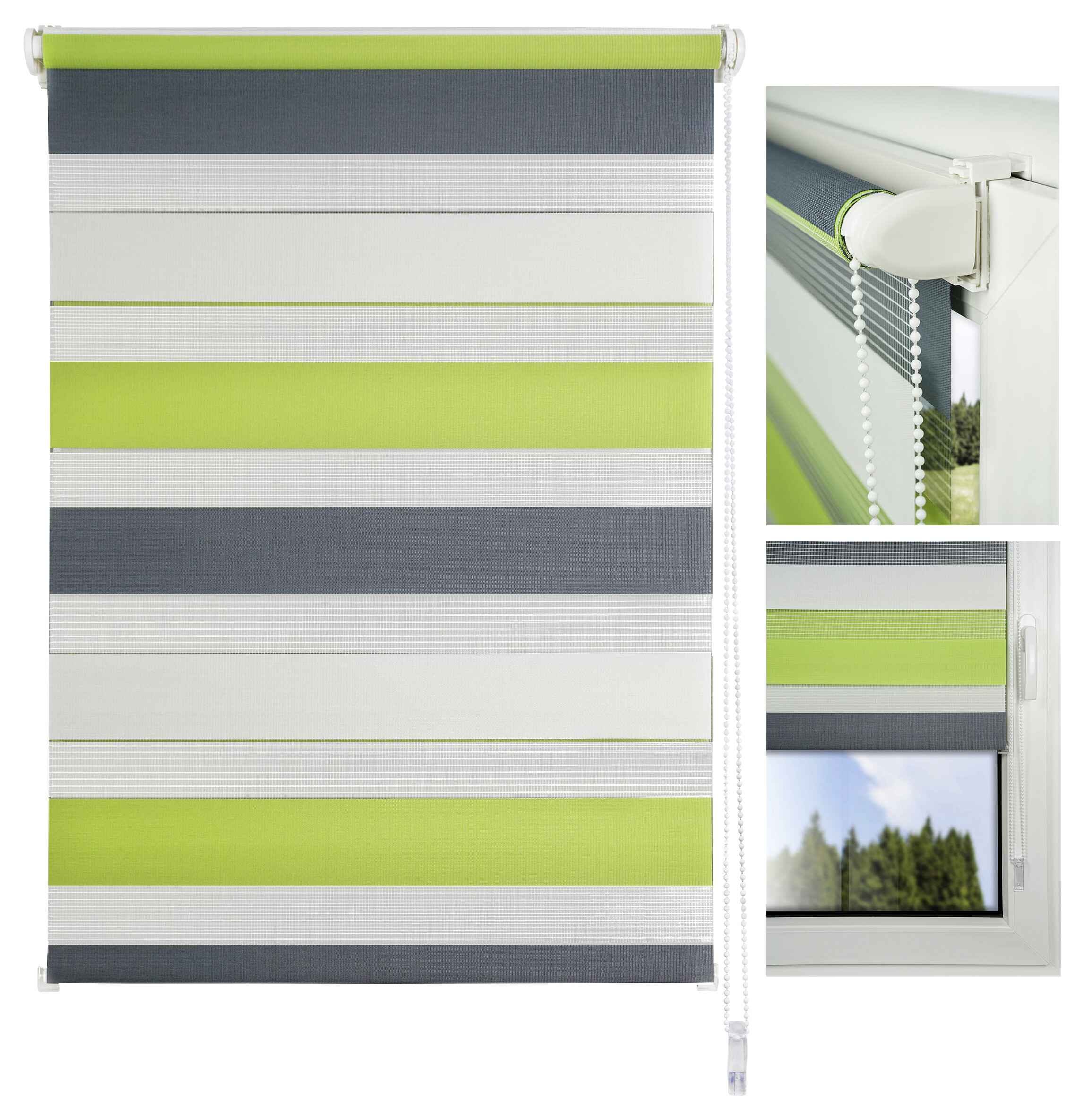 Doppelrollo Just-Triple grün B/L: ca. 80x160 cm