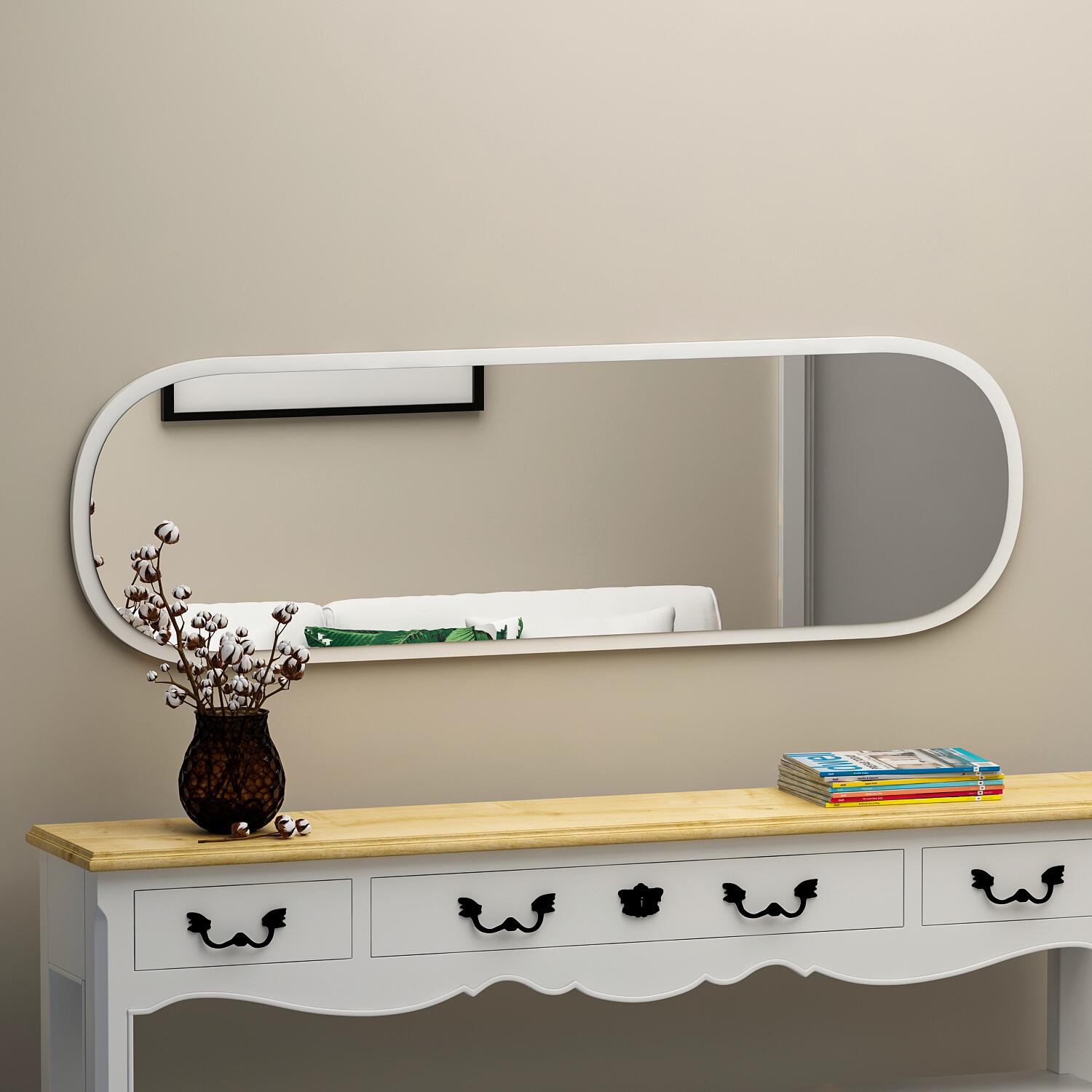 moebel17 Wandspiegel Magnum weiß Glas B/H/T: ca. 120x40x3,5 cm