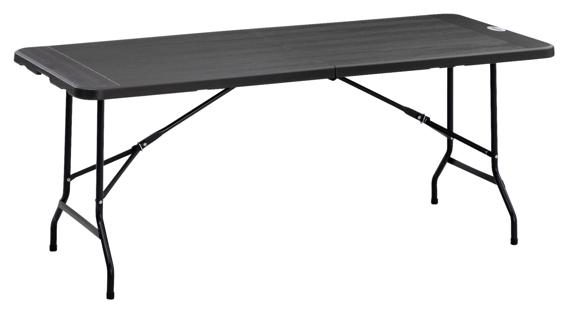 Outsunny Gartentisch dunkelgrau Polyethylen B/H/L: ca. 75,5x73x180 cm