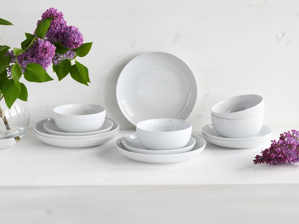 CreaTable Teller-Set Allround Weiss weiß Porzellan