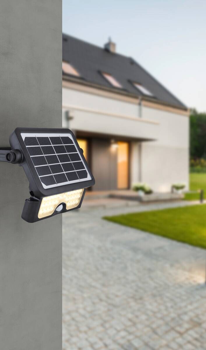 LED-Solarleuchte schwarz Kunststoff B/H: ca. 23,2x3,4 cm