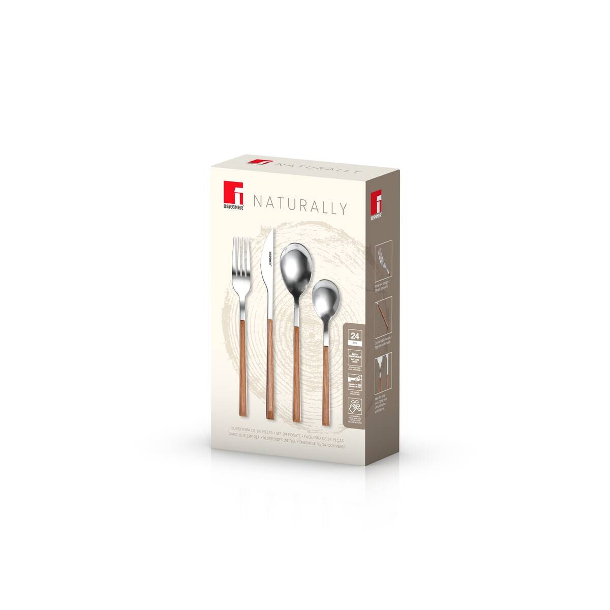 BERGNER Besteckset NATURALLY silber Kunststoff 24 tlg.