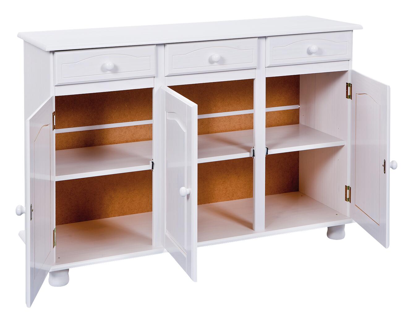 Kommode Livio weiß lackiert Kiefer B/H/T: ca. 130x87x43 cm