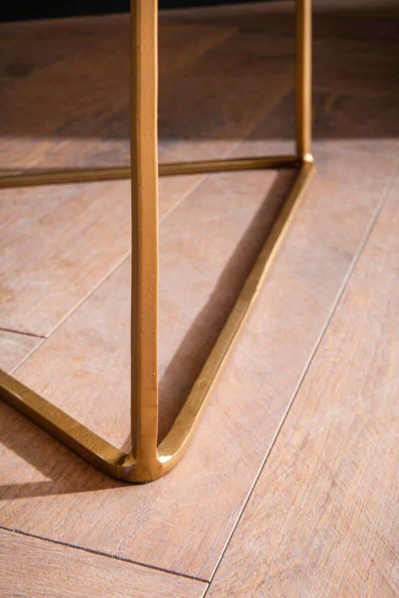 Beistelltisch schwarz gold Marmor Aluminium Eisen B/H/T: ca. 37x53x37 cm