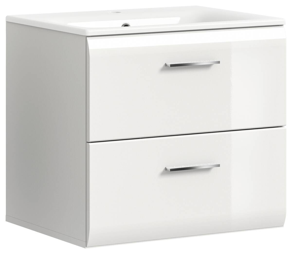 Waschplatz Ice weiß weiß Hochglanz B/H/T: ca. 60x55x46 cm