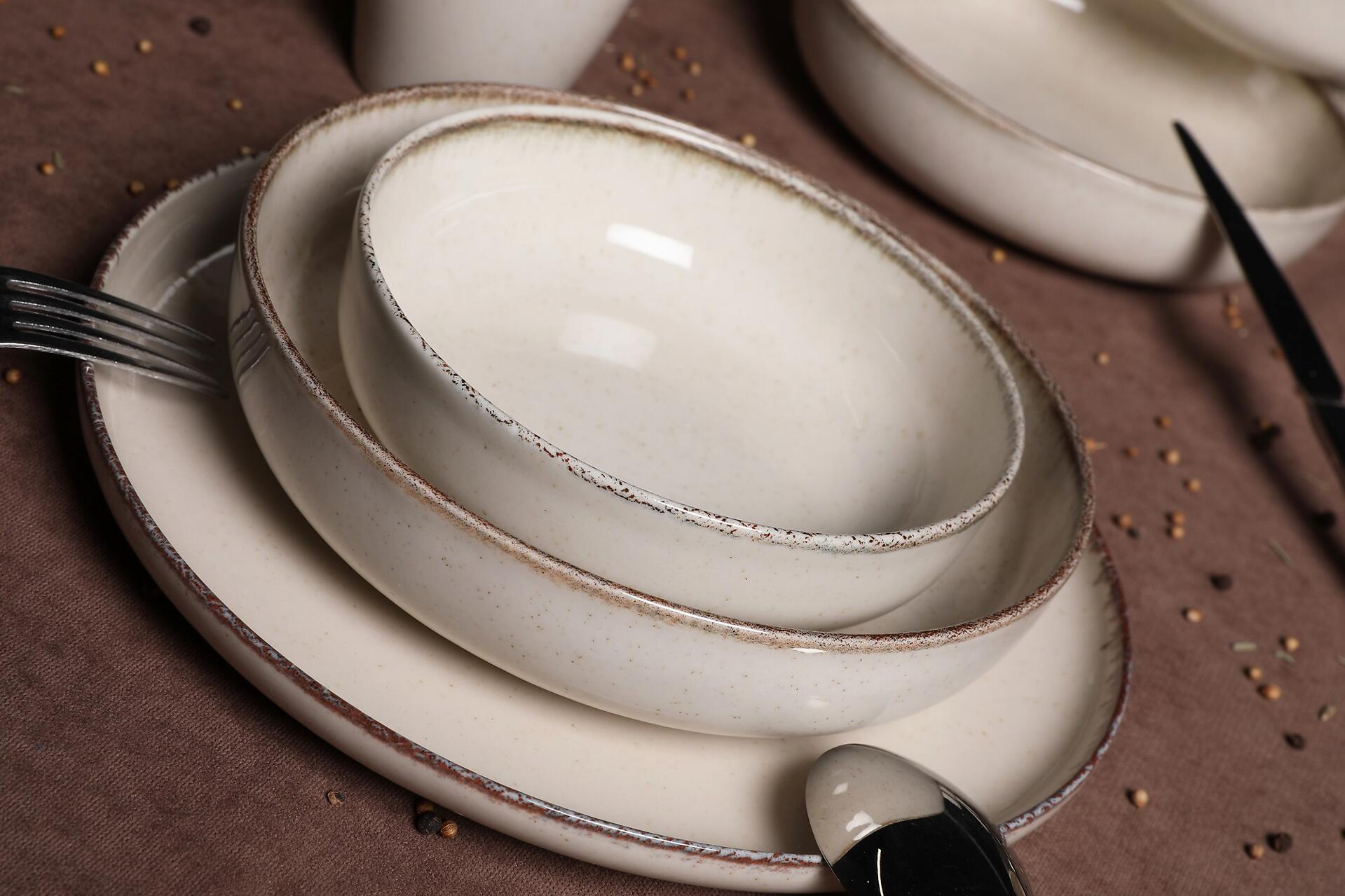 HermiaConcept Tafelservice Dirk creme Porzellan 16 tlg.