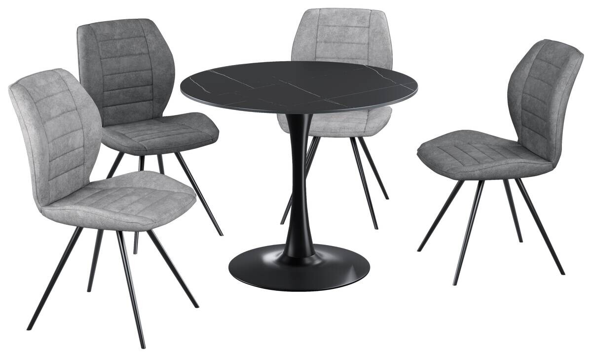 Esstisch Sevilla schwarz H/D: ca. 75x90 cm