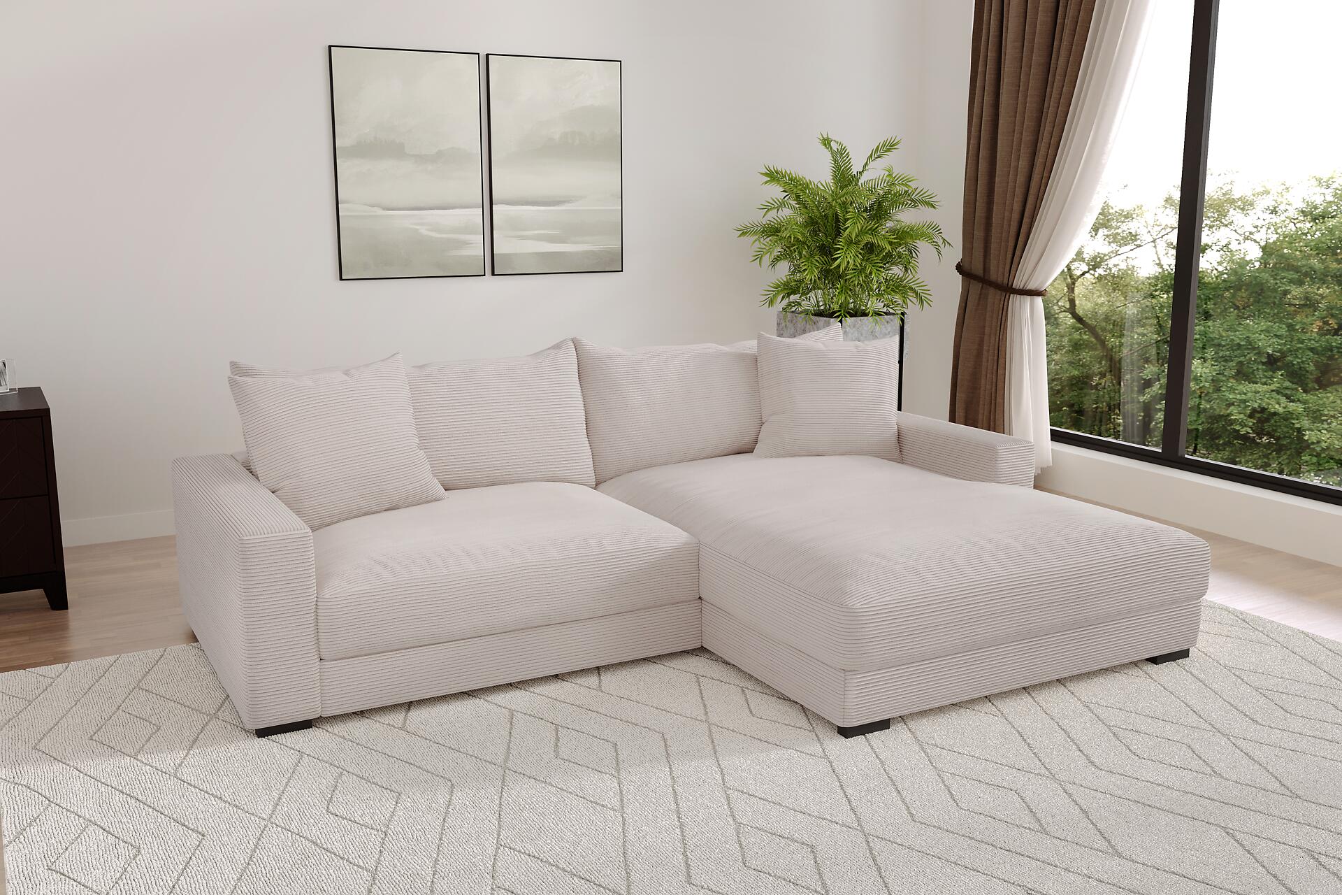 Ecksofa beige-grau Microfaser B/H/T: ca. 261x83x180 cm Ecksofa beige-grau Microfaser B/H/T: ca. 261x83x180 cm