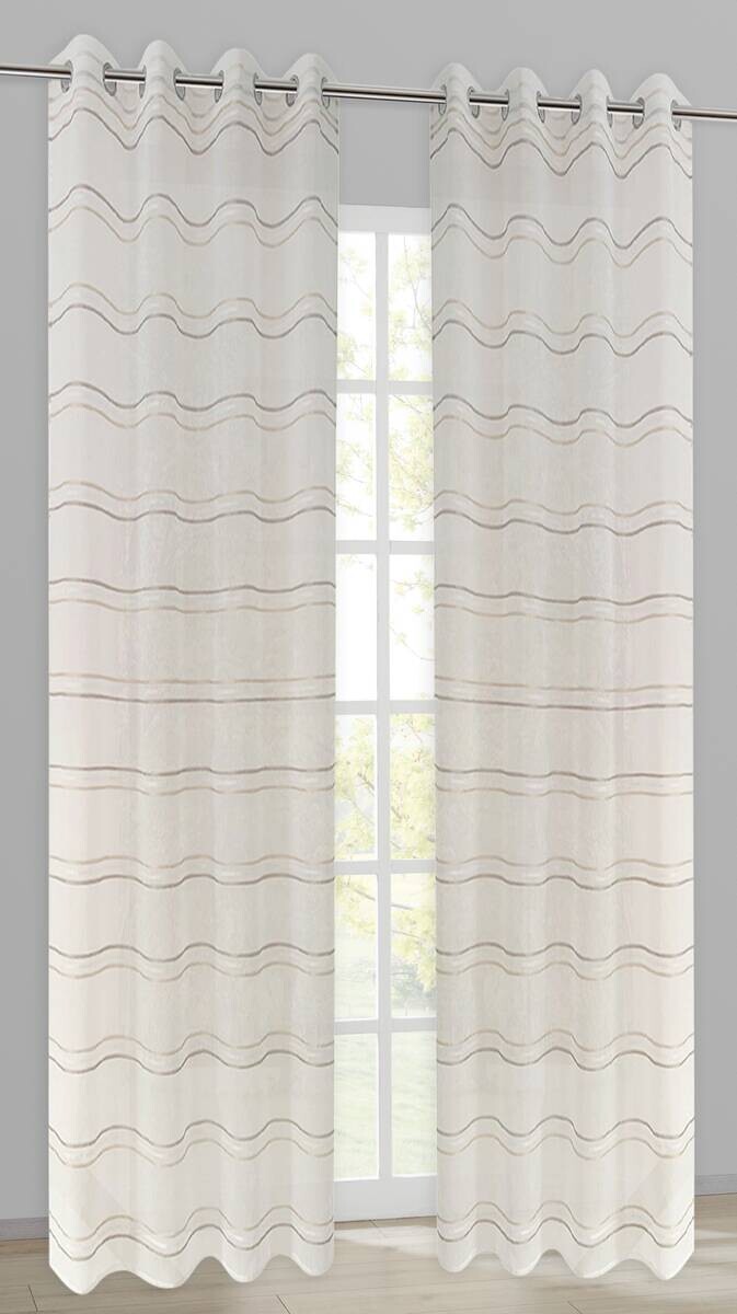 Ösenvorhang Bamberg natur B/L: ca. 140x245 cm