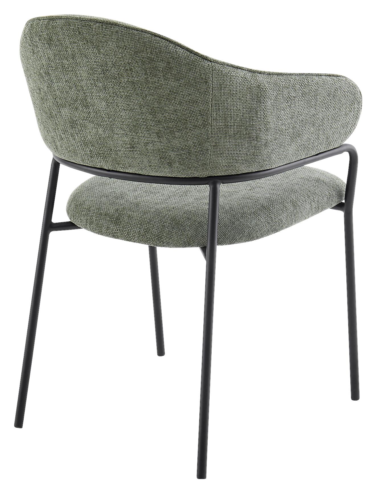 Stuhl CURVE, 2er-Set grün Stoff B/H/T: ca. 60x86x58 cm