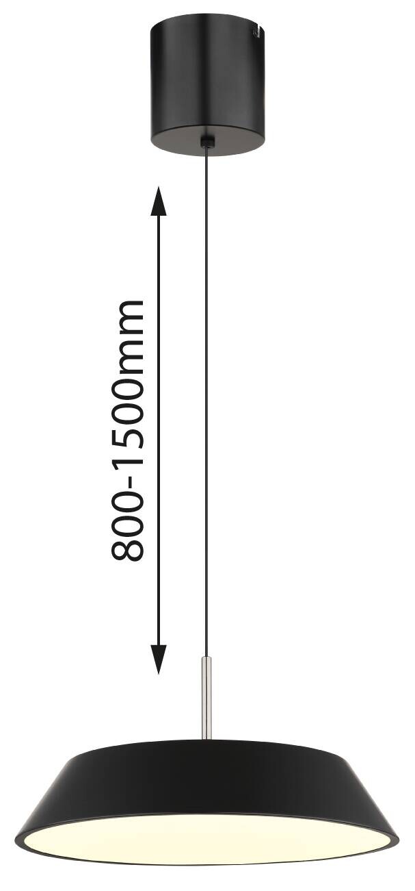 GLOBO LED-Hängeleuchte Opal mattschwarz Metall Kunststoff H/D: ca. 180x40 cm 1.0 Brennstellen