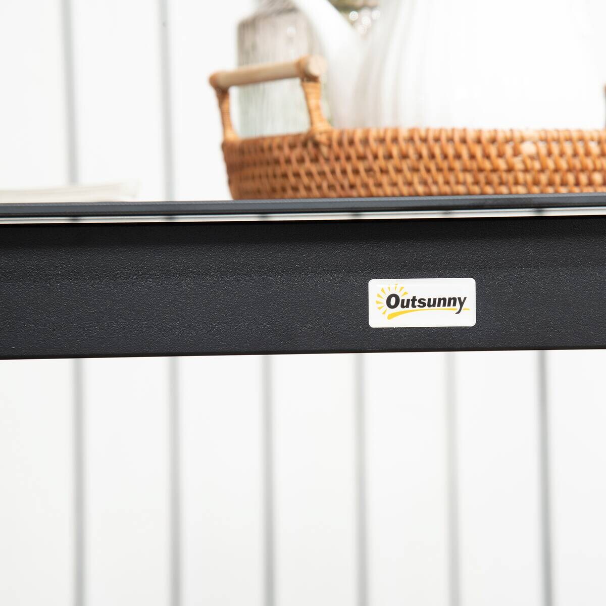 Outsunny Gartentisch schwarz Aluminium B/H/L: ca. 80x80x74 cm