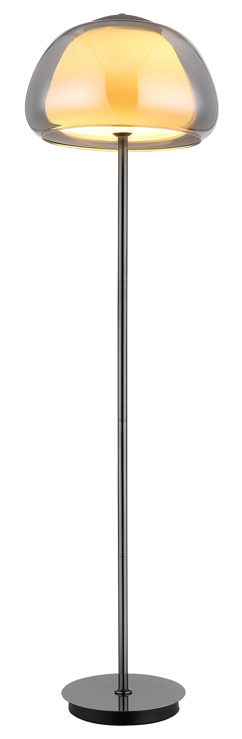 GLOBO Stehleuchte Chrom schwarz Metall Glas B/H/L: ca. 44x37x44 cm