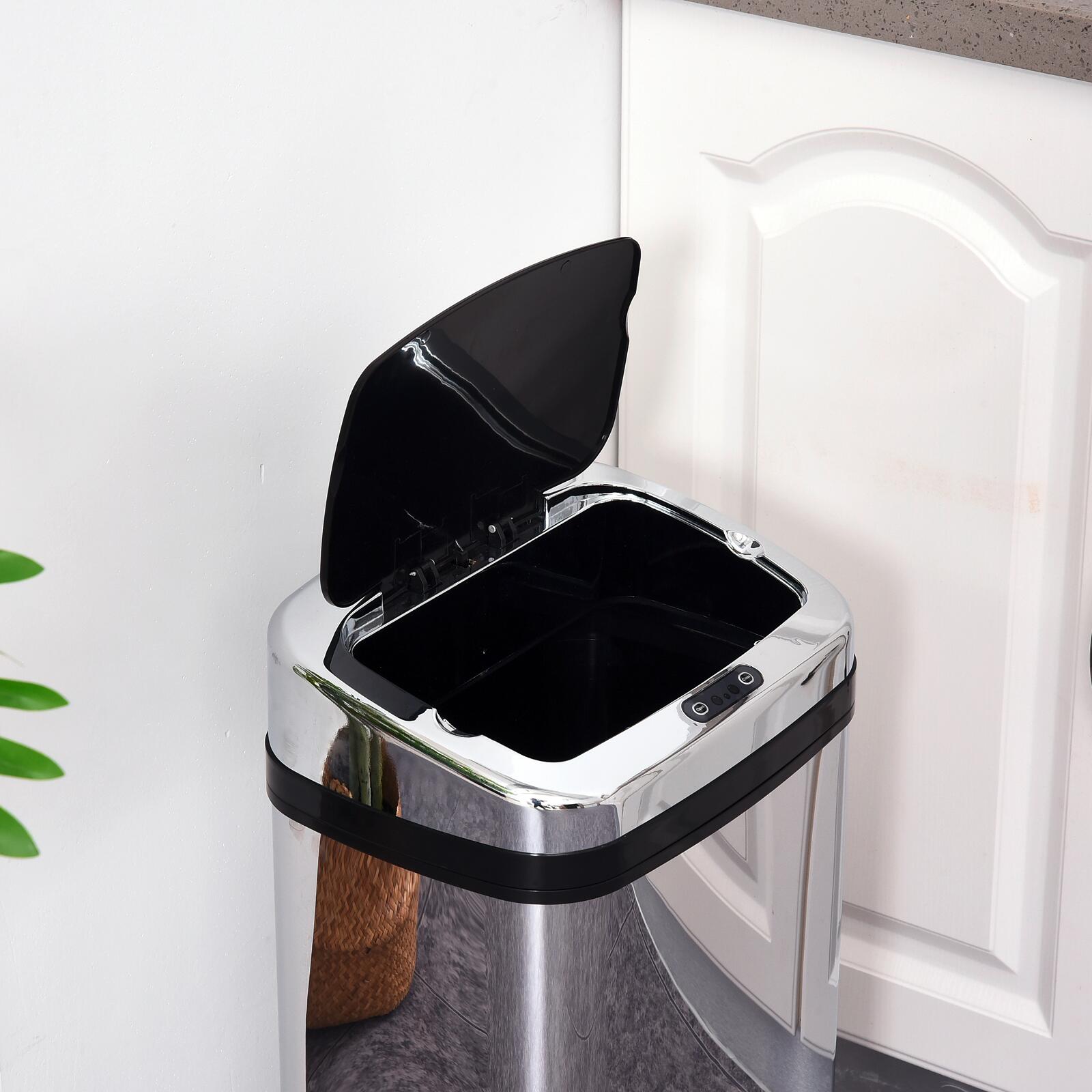 HOMCOM Mülleimer silber B/H/L: ca. 25x58x33 cm