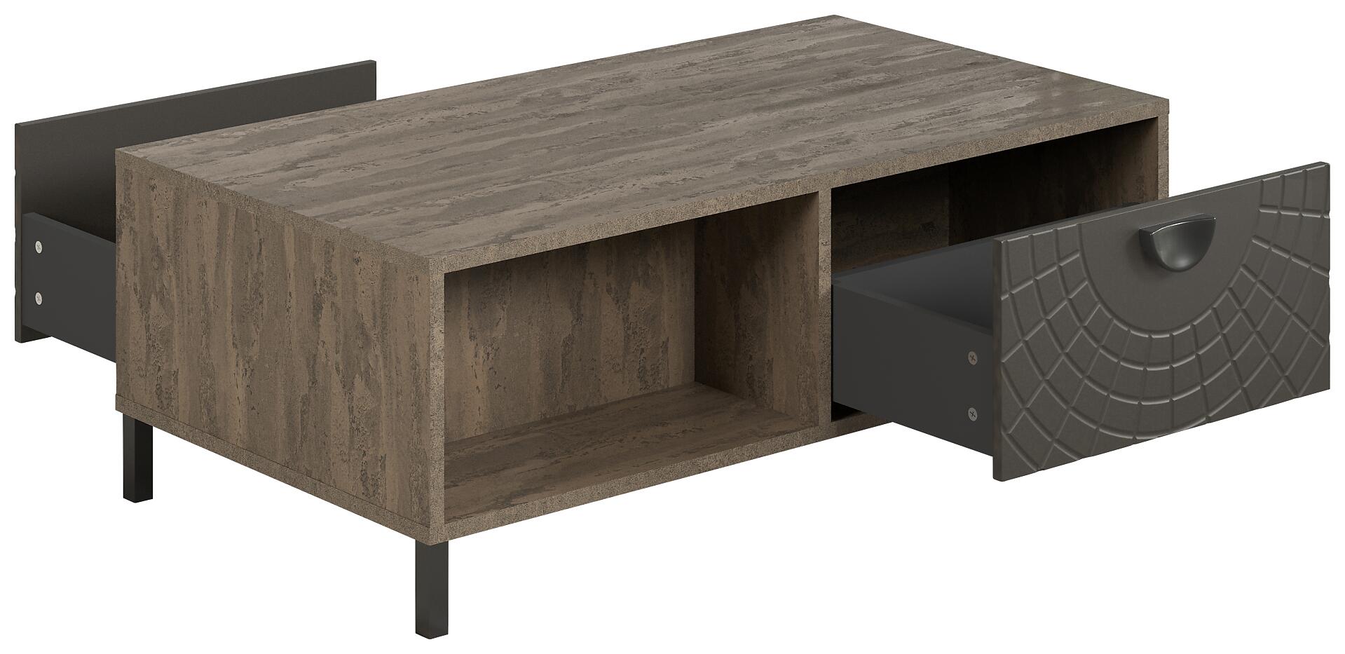 Couchtisch Fusion Eiche dunkel Nachbildung bronze Optik B/H/T: ca. 110x37x60 cm