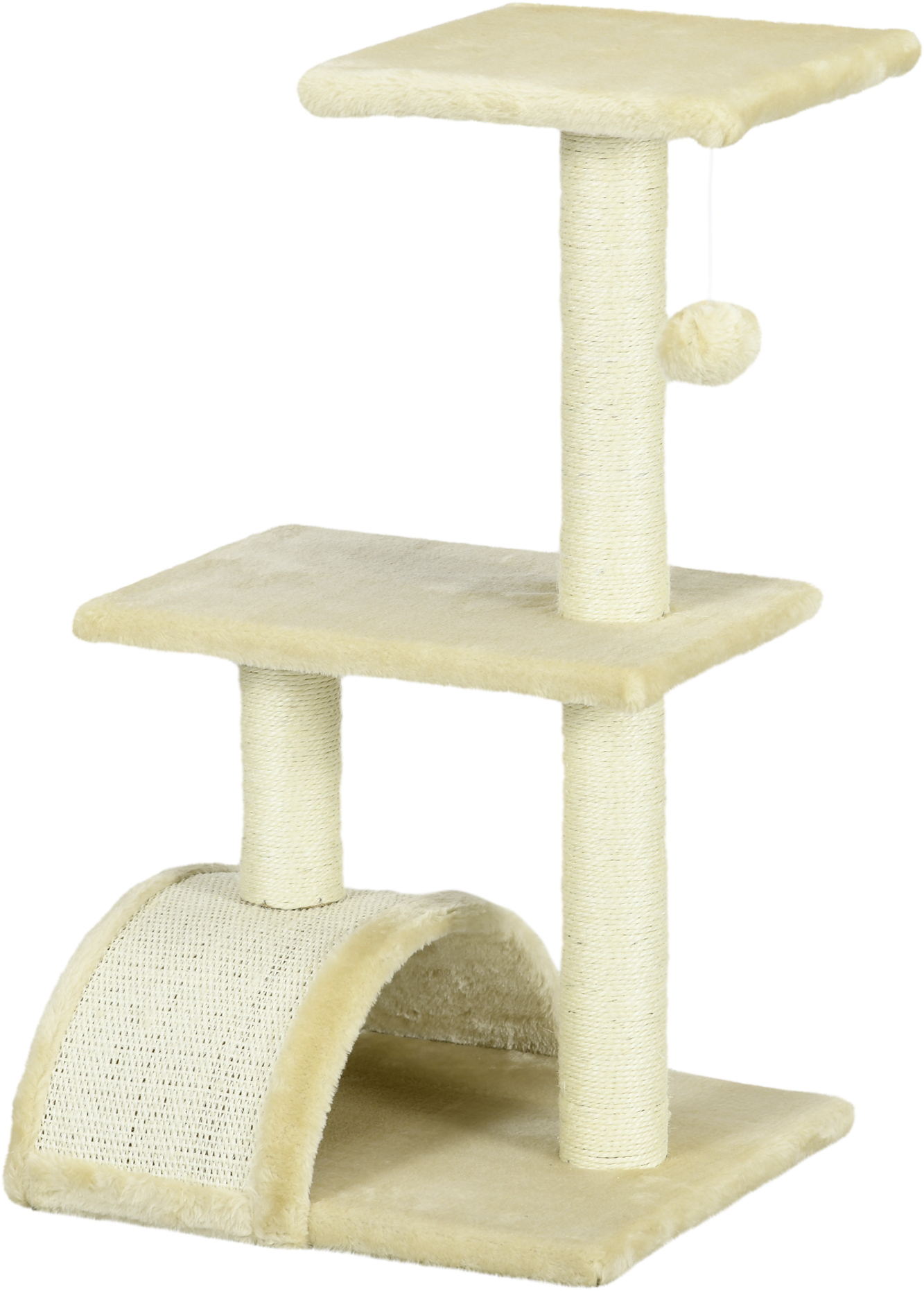 PawHut Kratzbaum cremeweiß Polyester B/H/L: ca. 35x72x40 cm