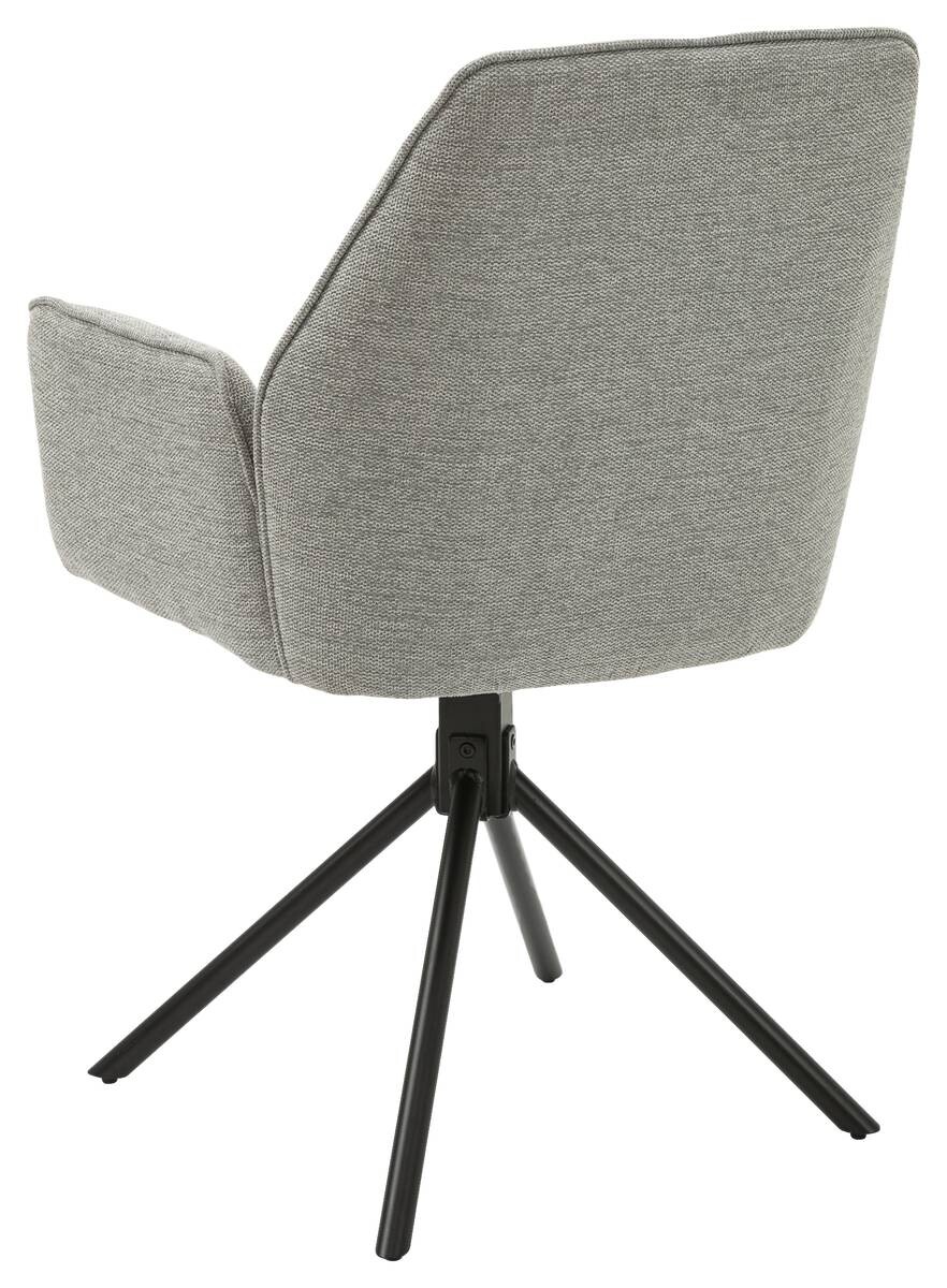 Stuhl BLAIR 2er-Set hellgrau schwarz Webstoff Metall B/H/T: ca. 57x89x61 cm