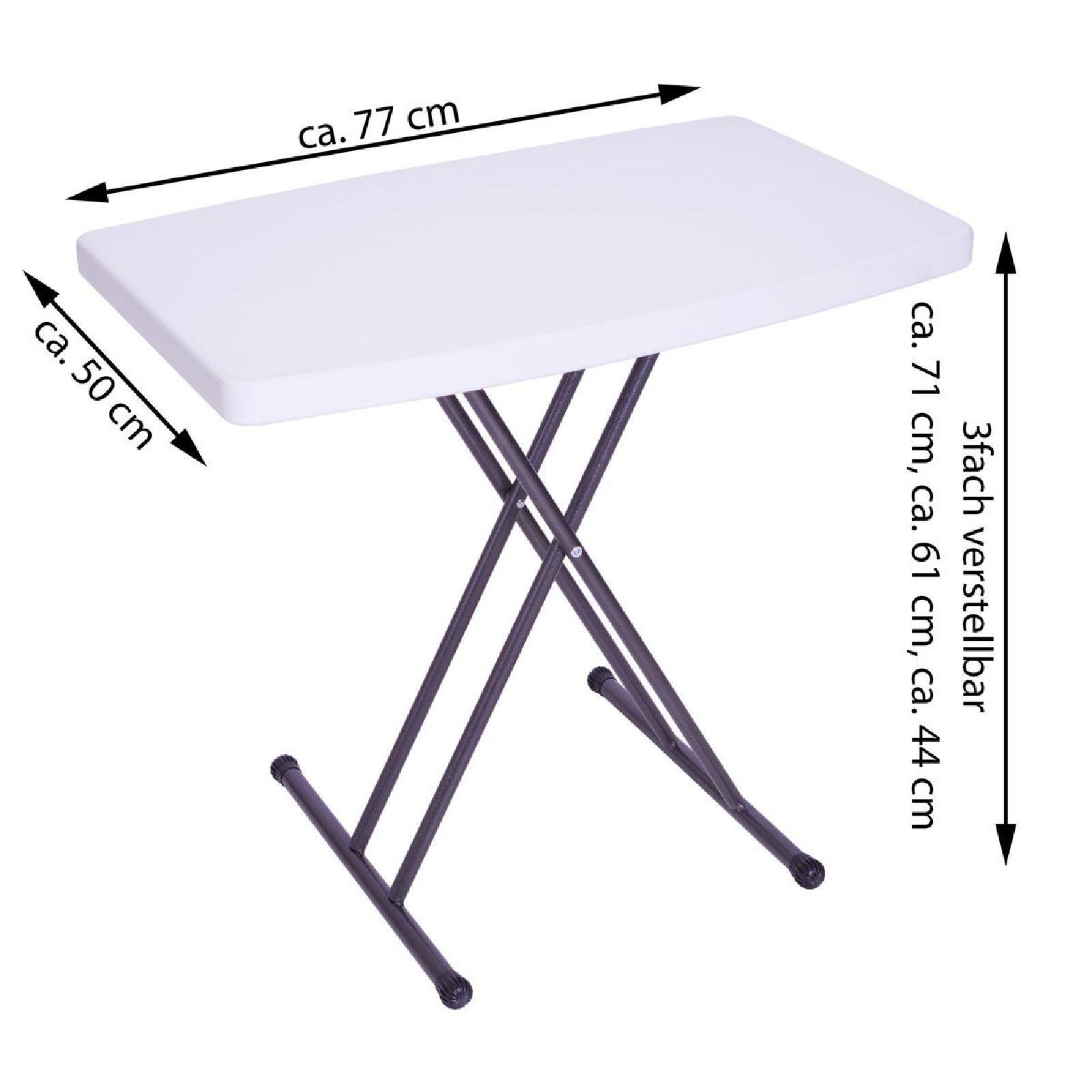 VCM Gartentisch weiß Kunststoff B/H/T: ca. 50x76x70 cm