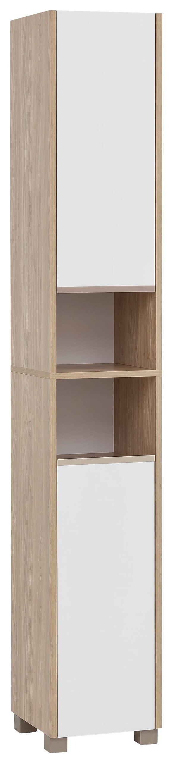 Hochschrank Juba Eiche hell Nachbildung weiß B/H/T: ca. 30,3x186,5x33,1 cm Hochschrank Juba Eiche hell Nachbildung weiß B/H/T: ca. 30,3x186,5x33,1 cm