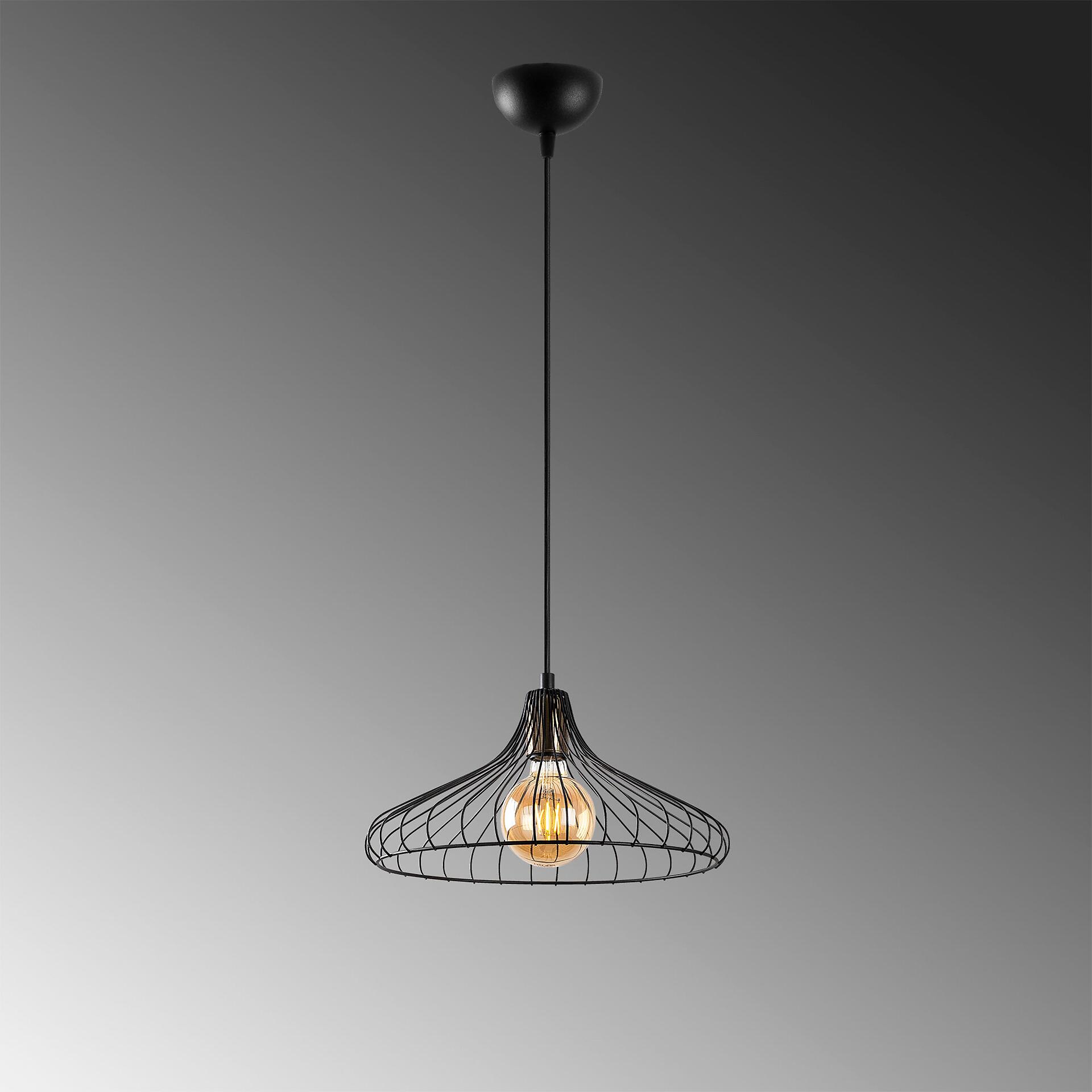 Opviq Pendelleuchte Depay-11250 schwarz Metall B/H/T/L/D: ca. 36x120x36x36x36 cm E27 1 Brennstellen