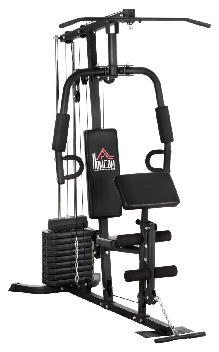 HOMCOM Kraftstation schwarz Stahl B/H/L: ca. 108x200x180 cm