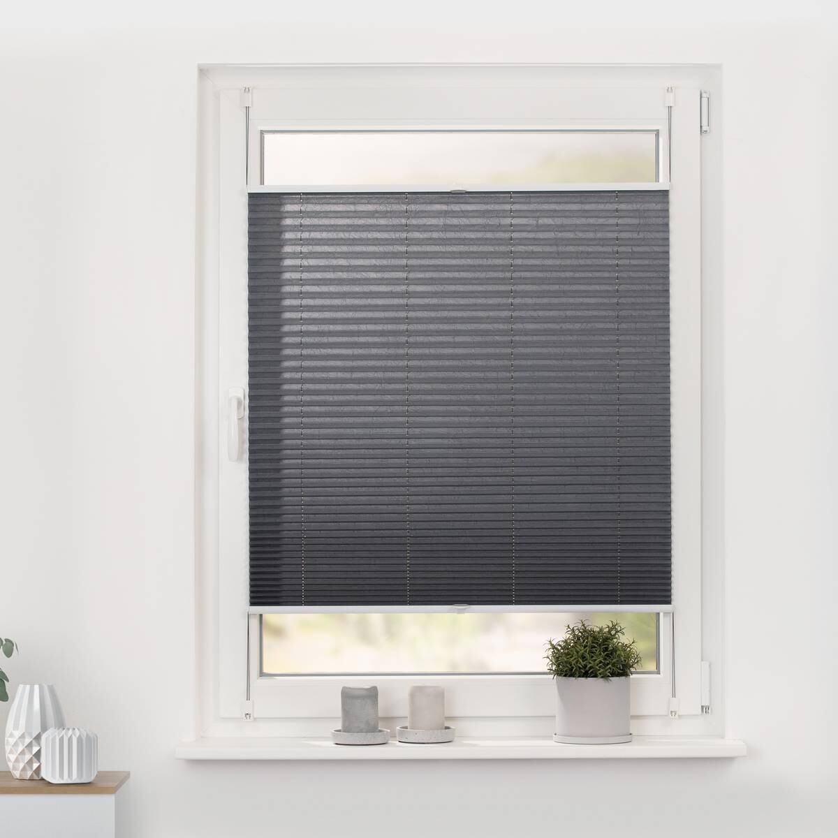 LICHTBLICK Spannplissee grau B/L: ca. 55x130 cm