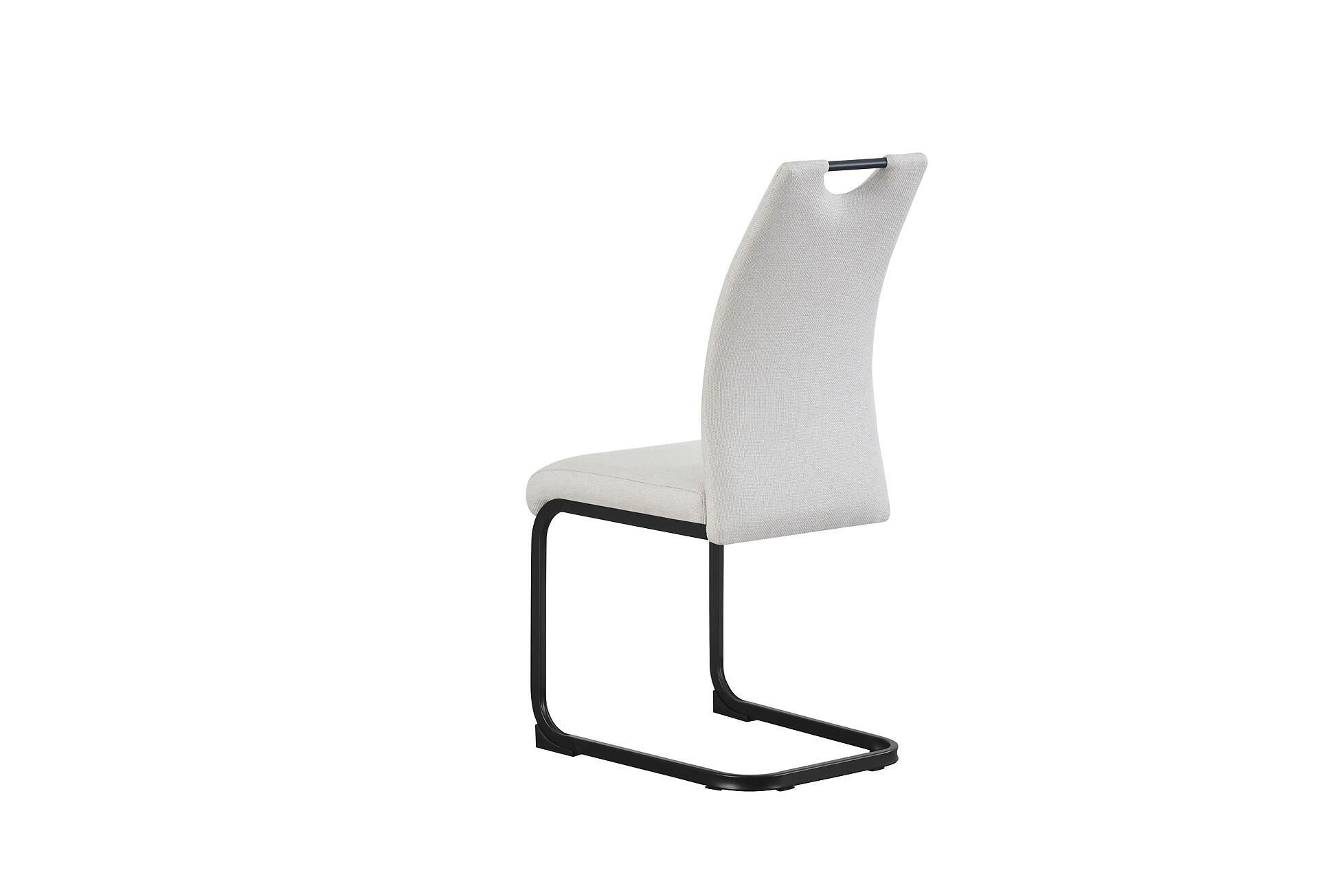 Schwingstuhl HANNA, 2er Set creme schwarz Webstoff B/H/T: ca. 43x98x59 cm