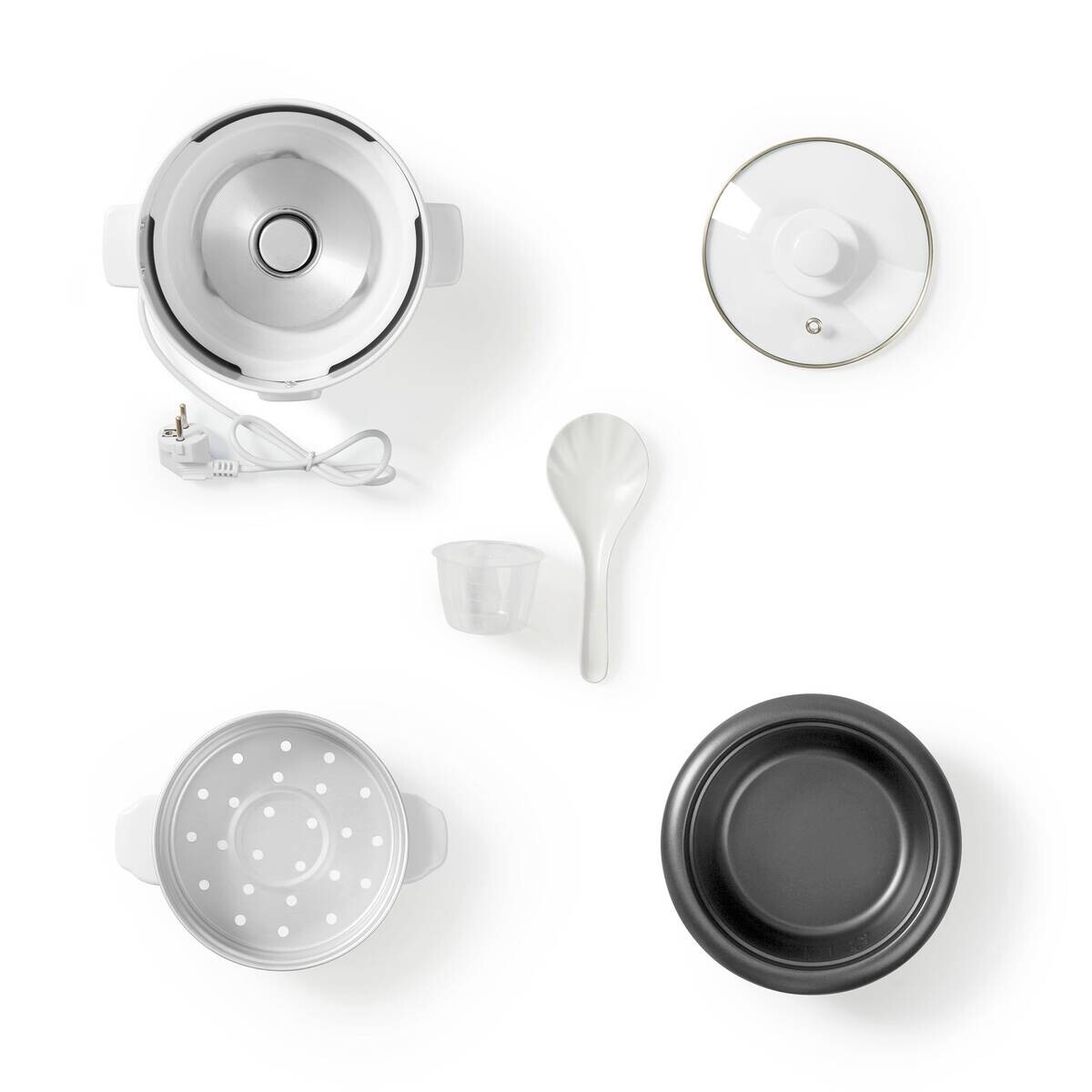 Nedis Reiskocher weiß Metall B/H/L: ca. 23,8x25,8x21 cm