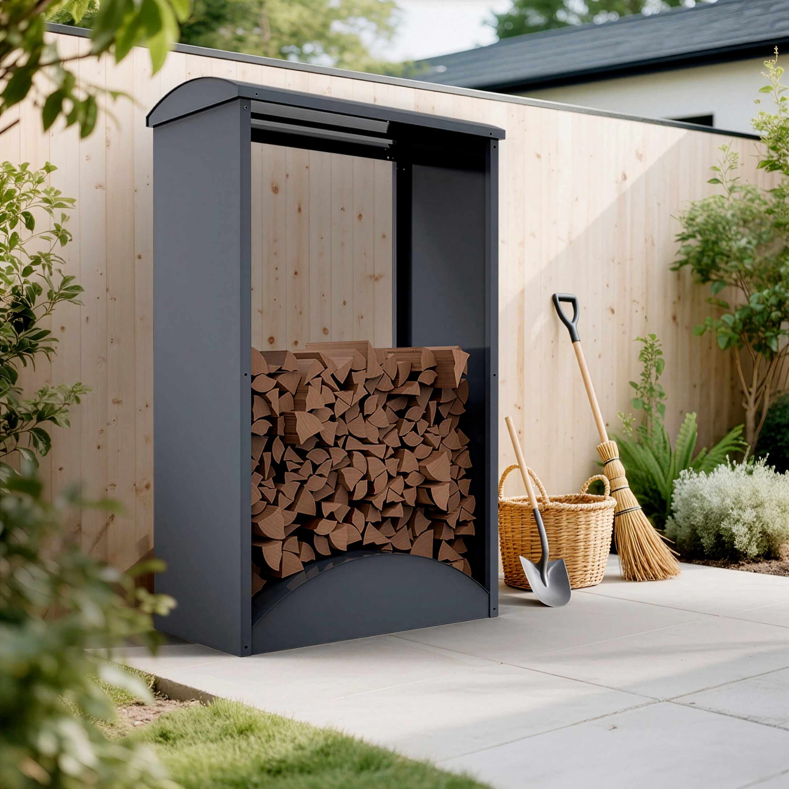 Westmann Kaminholzregal Castra anthrazit B/H/L: ca. 98x160x52 cm