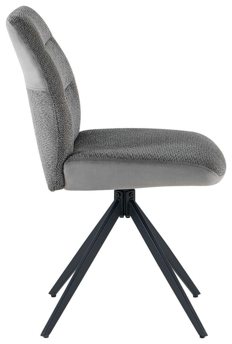 Stuhl Turin grau Webstoff Samtoptik B/H/T: ca. 48x87x50 cm