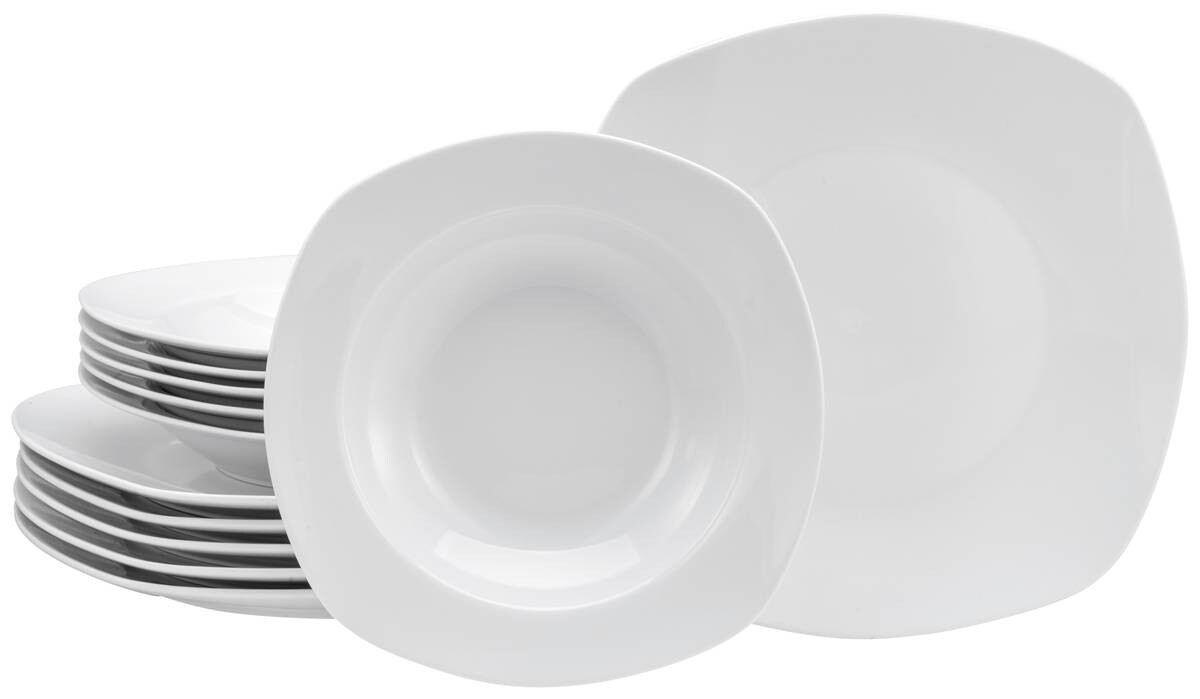 CreaTable Tafelservice Amelie weiß Porzellan 12 tlg.