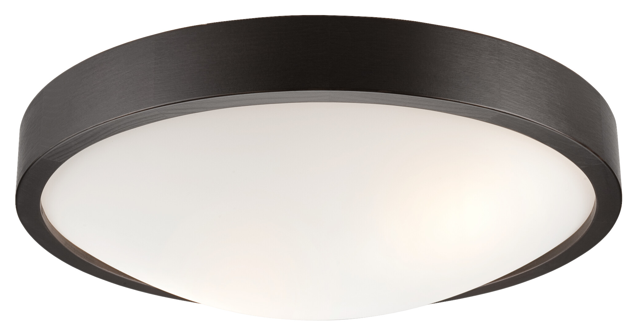 Lamkur Deckenleuchte dunkelbraun Glas Holz B/H/L: ca. 38,5x12x38,5 cm 2 Brennstellen