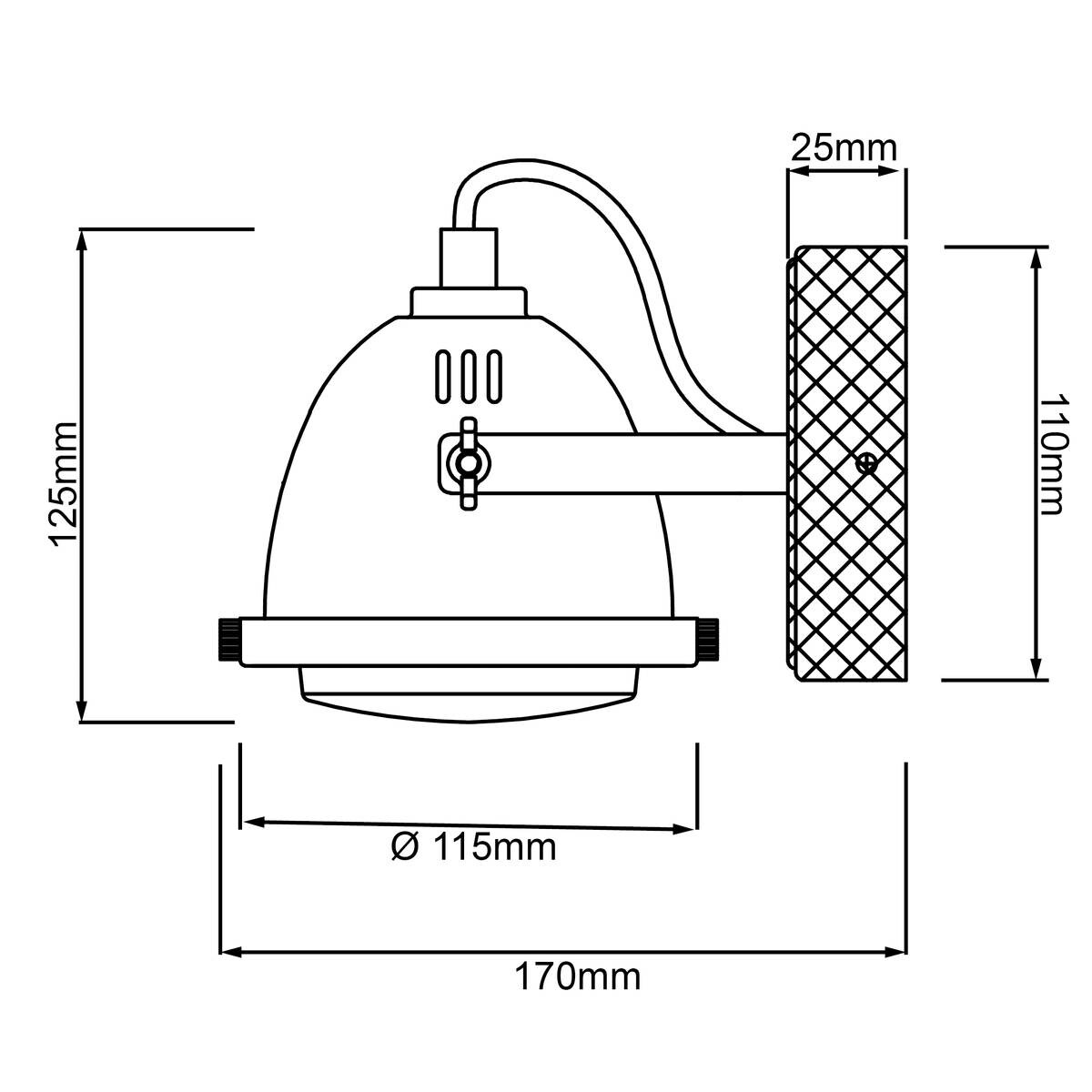 Brilliant Spot Carmen Wood 72010/84 braun Metall Holz B/H/T: ca. 12x12,5x9 cm GU10 1 Brennstellen