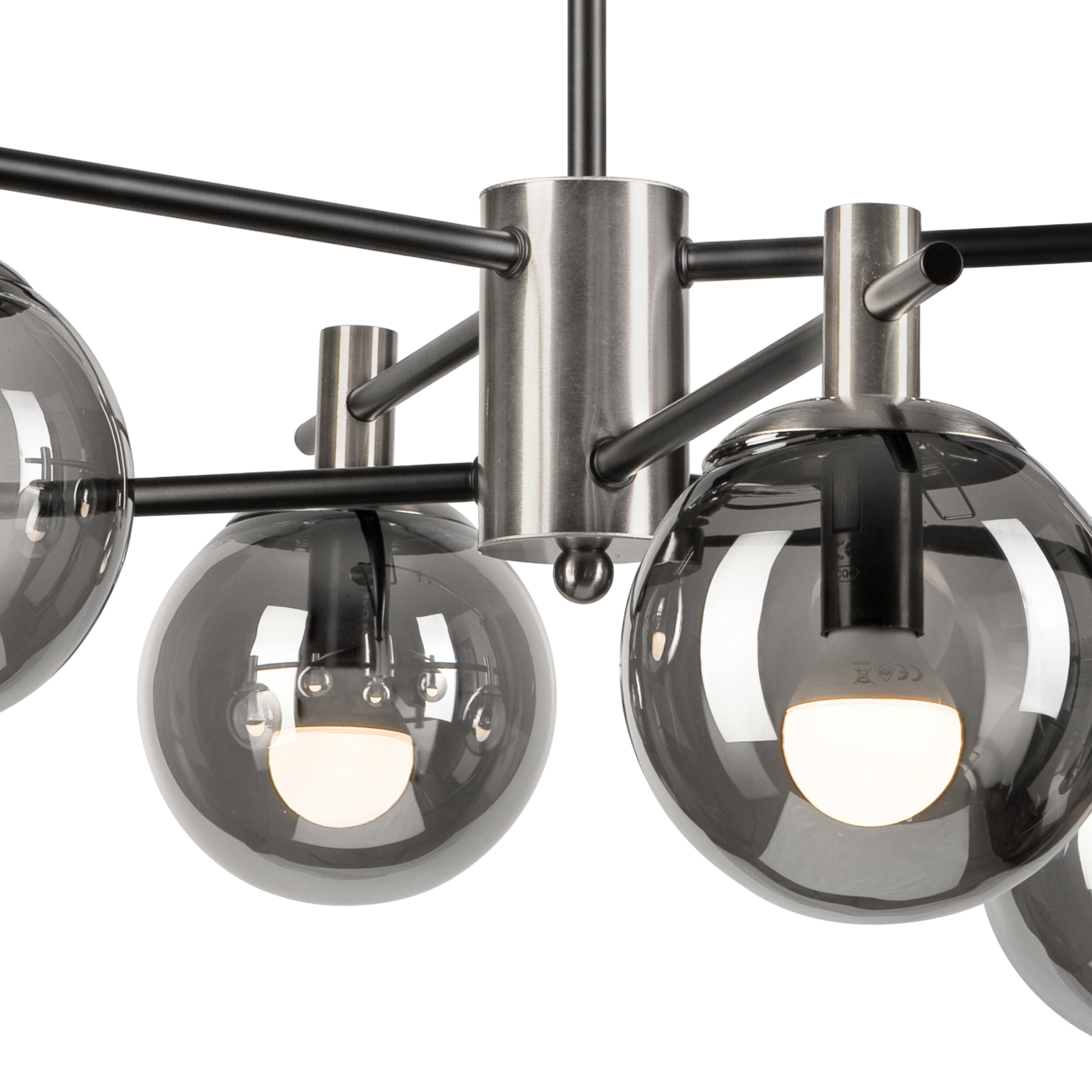 Lamkur Deckenleuchte Lilou Chrom Glas Stahl B/H/L: ca. 54x53x54 cm E14 6 Brennstellen