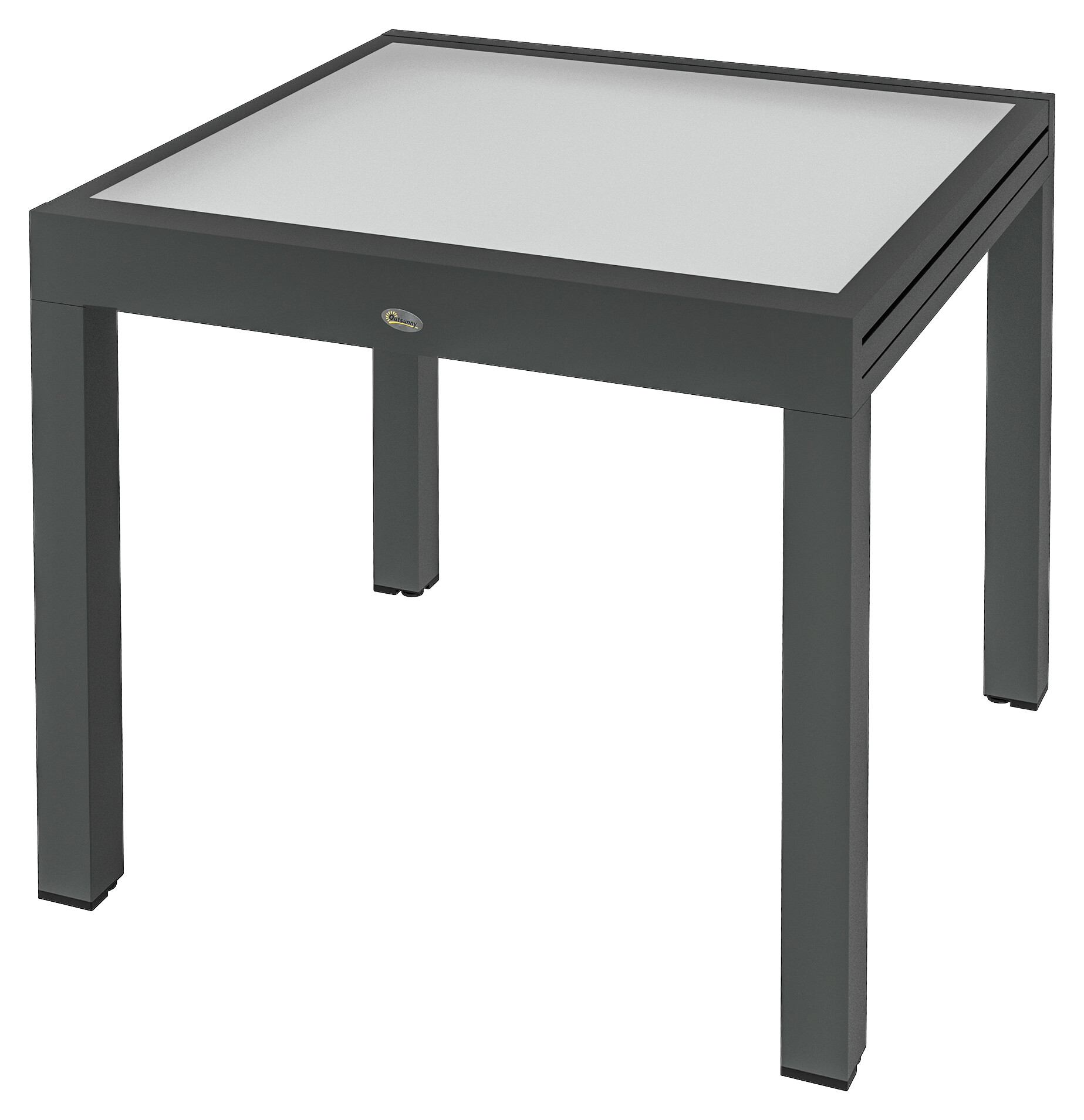 Outsunny Gartentisch schwarz Aluminium B/H/L: ca. 80x75x160 cm