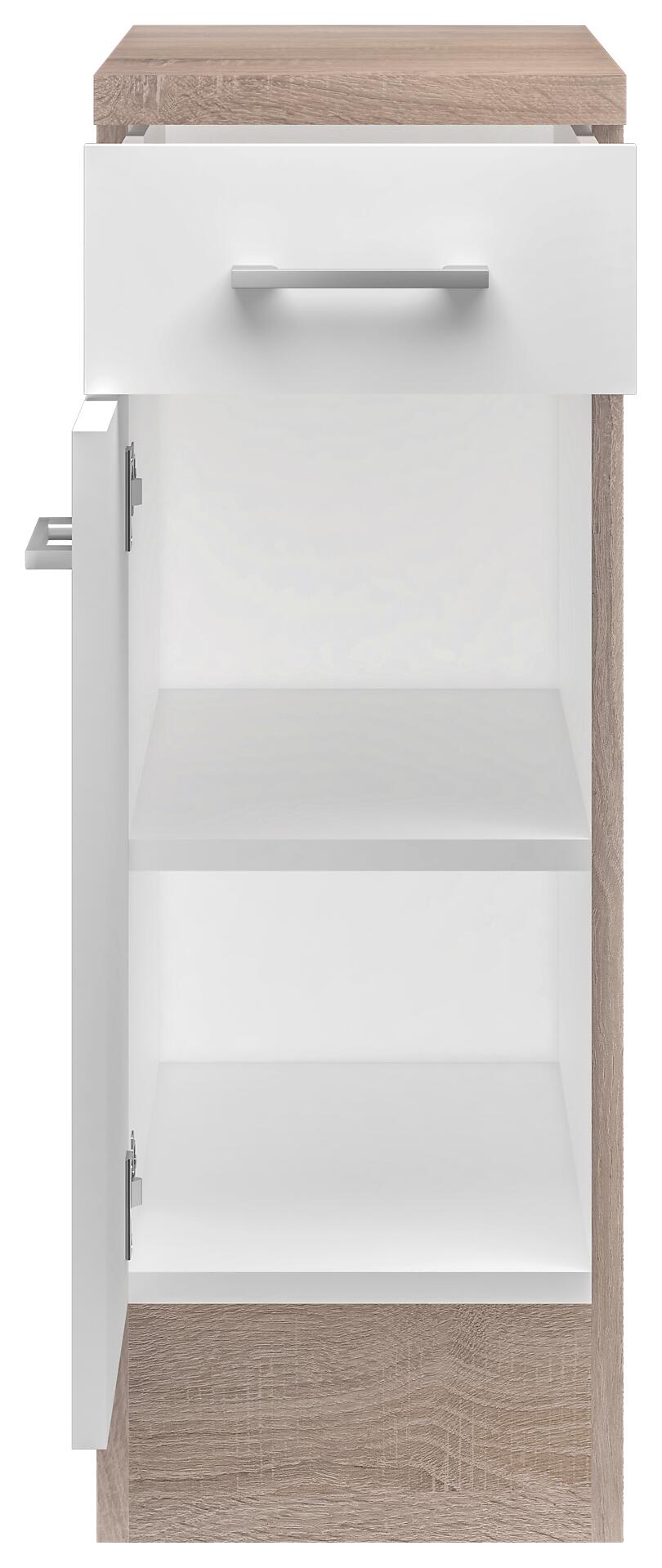 Unterschrank Samoa weiß Eiche Nachbildung B/H/T: ca. 30x85x60 cm Unterschrank Samoa weiß Eiche Nachbildung B/H/T: ca. 30x85x60 cm