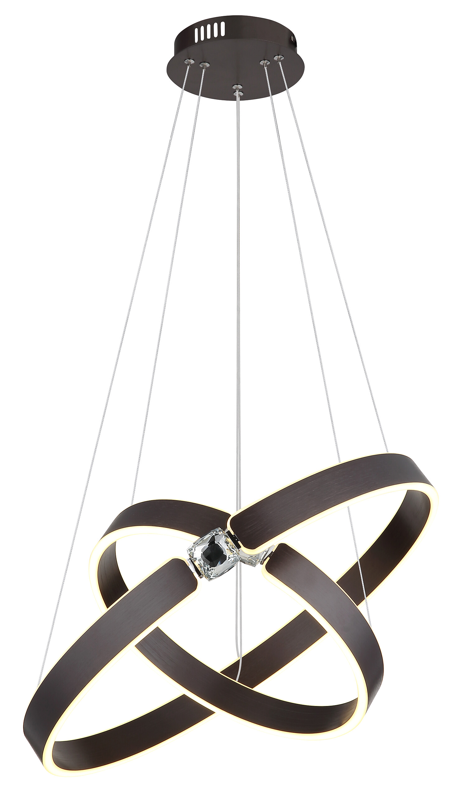 GLOBO LED-Pendelleuchte bronze Opal Metall Acryl H/L: ca. 125x60 cm