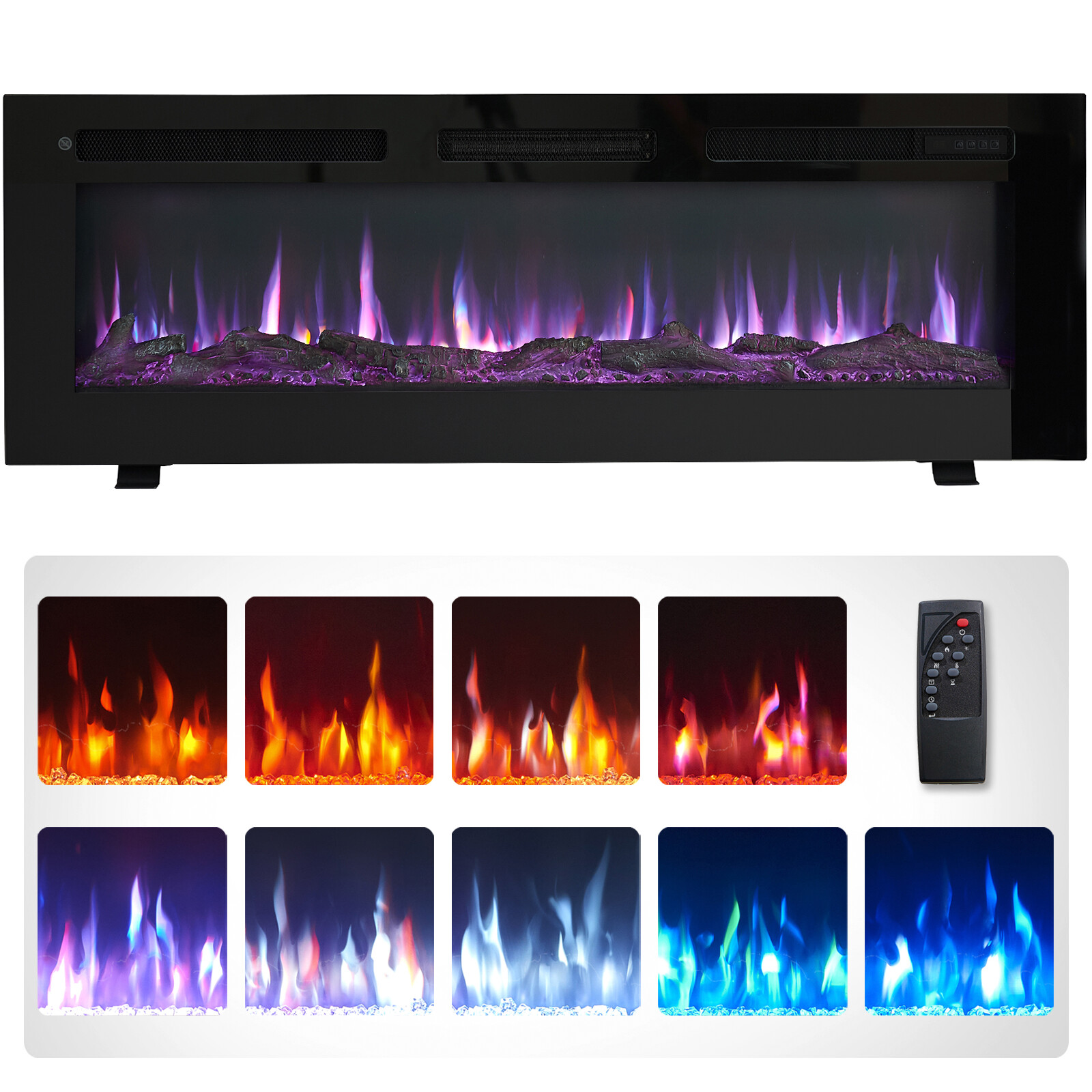 Balderia Elektrischer-Kamin Leif 50'' schwarz B/H/T: ca. 127x43x14,3 cm