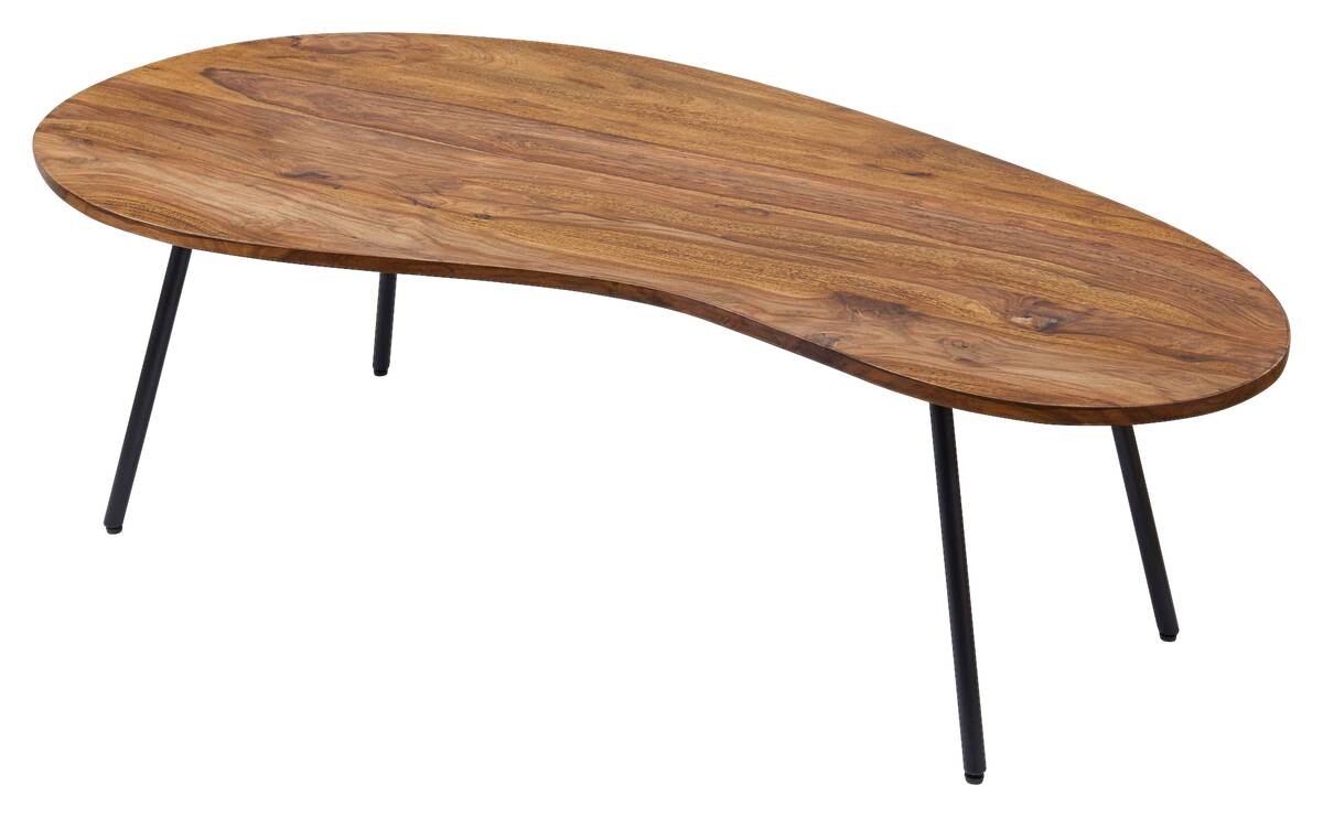 Wohnling Couchtisch natur schwarz Akazie Metall B/H/T: ca. 122x36x63 cm