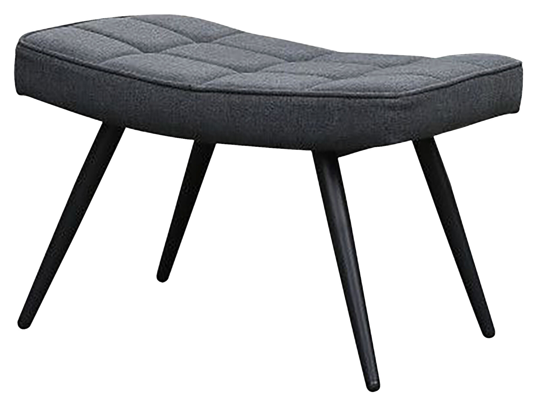 byLIVING Hocker UTA dunkelgrau schwarz Webstoff Metall B/H/T: ca. 60x39x41 cm