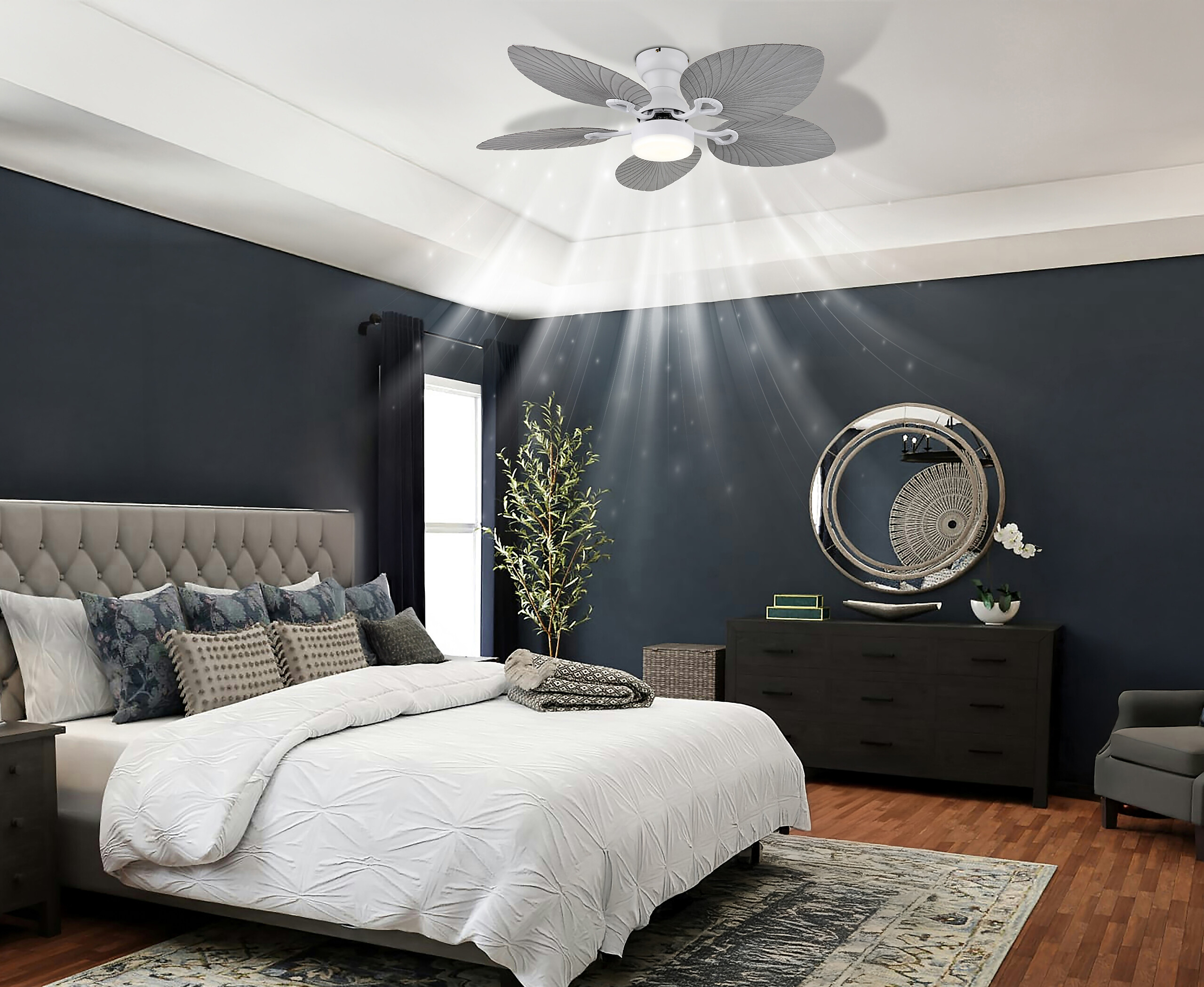 GLOBO LED-Deckenventilator weiß grau H/D: ca. 28,5x107 cm max. 22 W