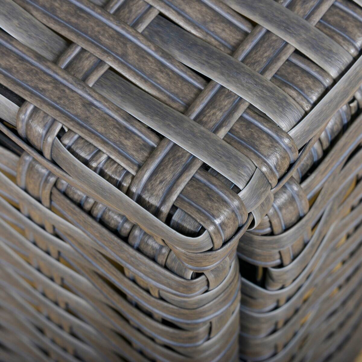 Outsunny Sitzgruppe dunkelgrau Polyrattan B/H/L: ca. 68x120x73 cm