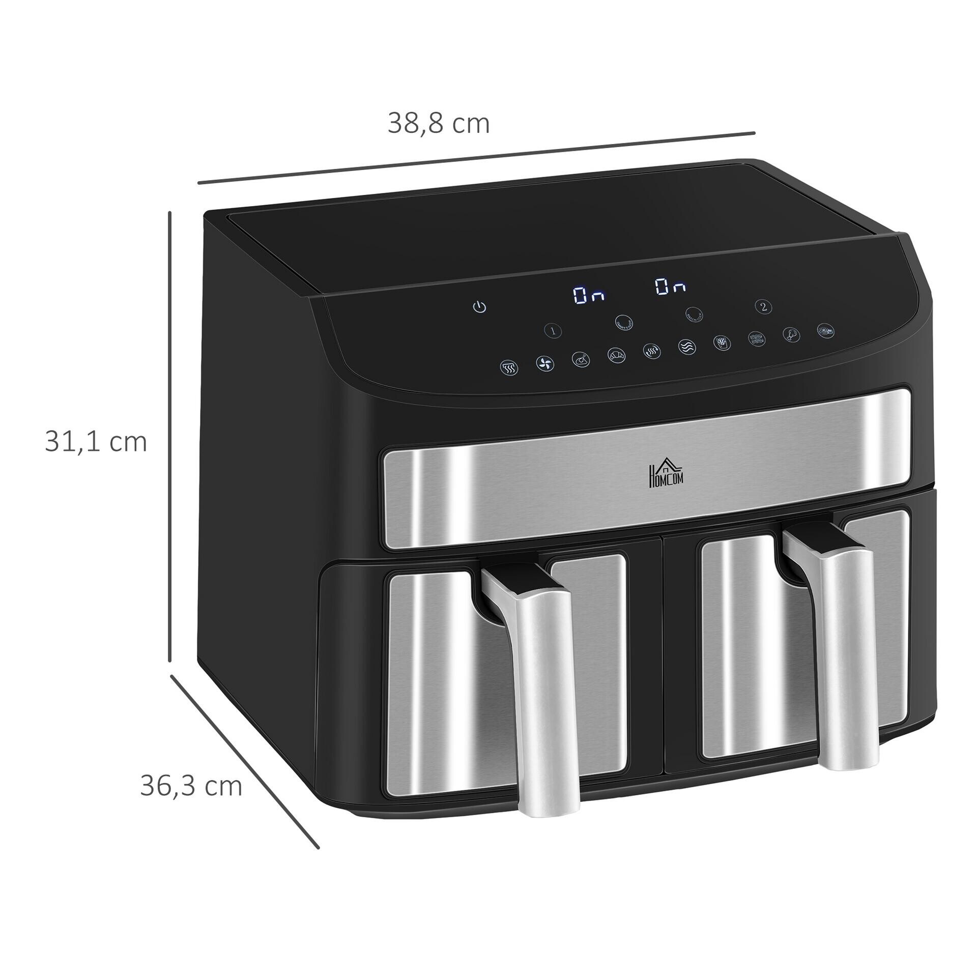 HOMCOM Heißluftfritteuse 800-174V90BK schwarz Kunststoff B/H/L: ca. 36,3x38,8x31,1 cm ca. 8 l