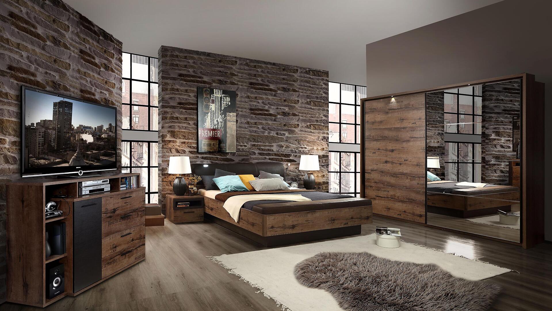 Schwebetürenschrank  schlamm Eiche Nachbildung B/H/T: ca. 269,9x209,7x61,2 cm