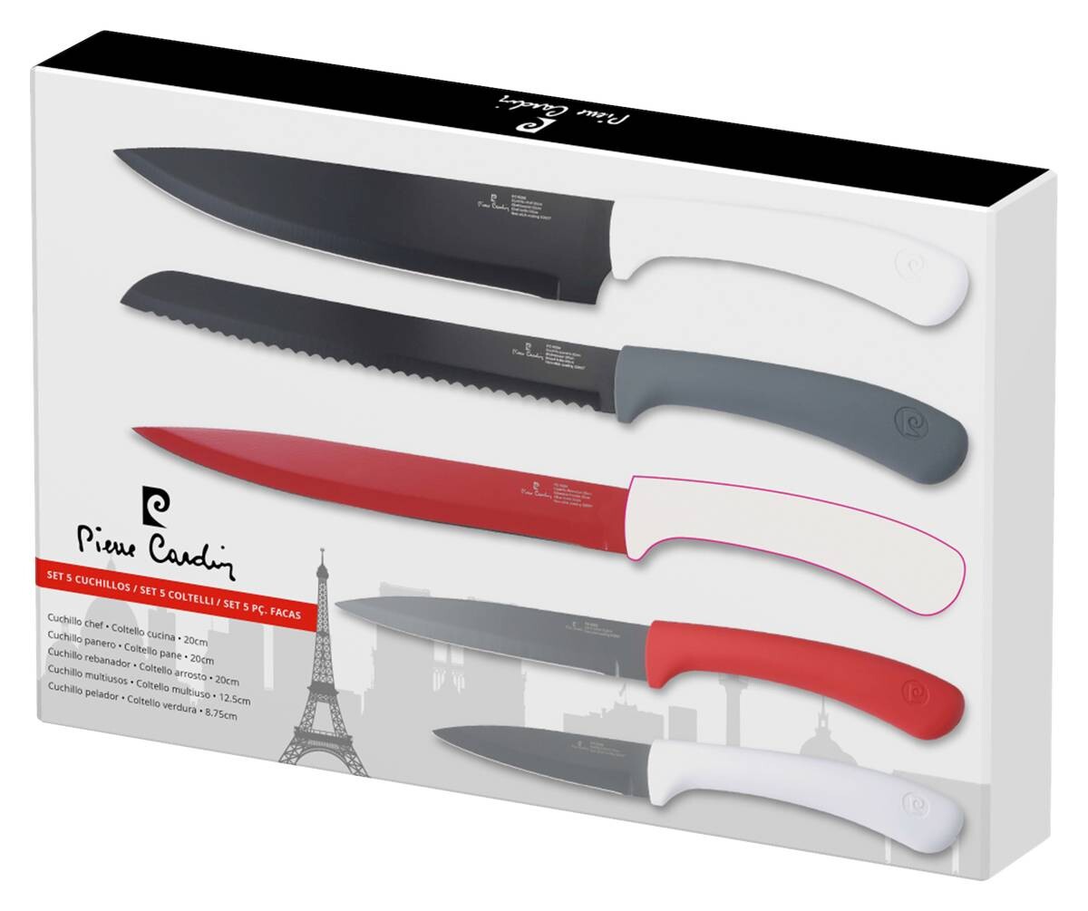 PIERRE CARDIN Messerset bunt Edelstahl 5 tlg.