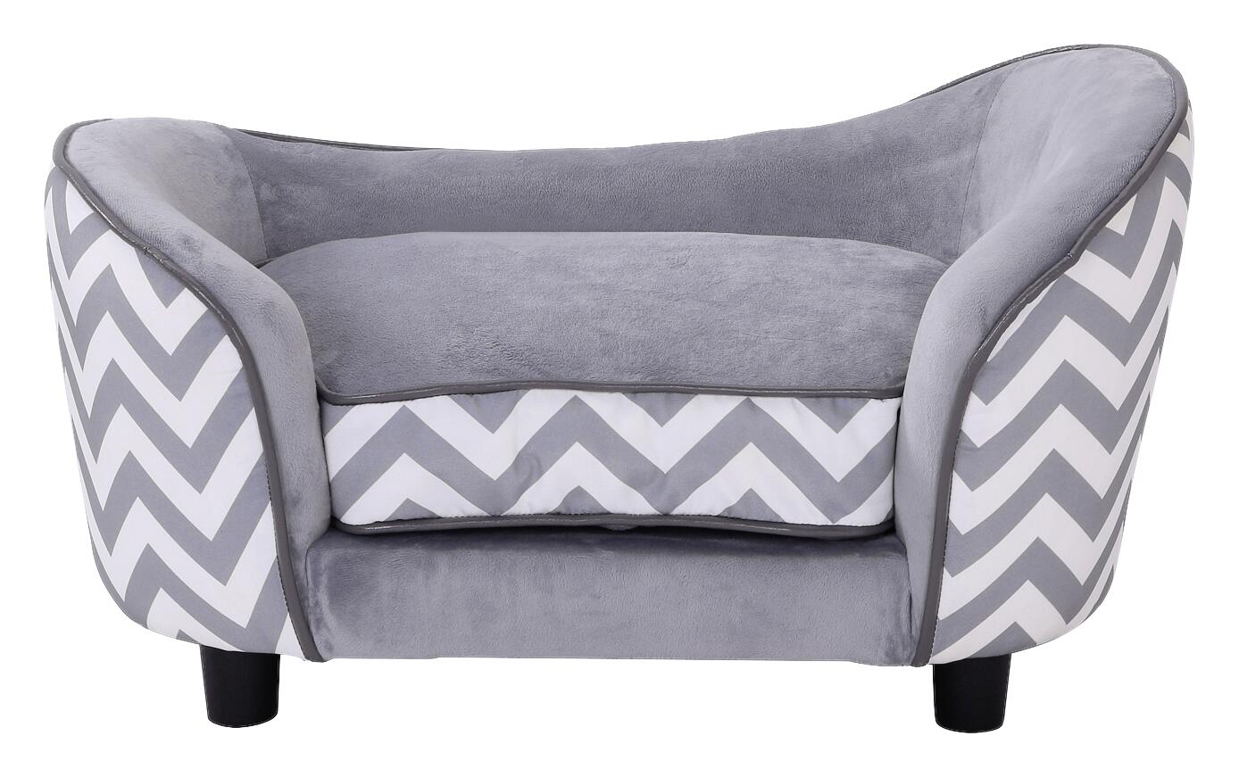 PawHut Hundebett grau Holz B/H/L: ca. 41x33,5x67 cm