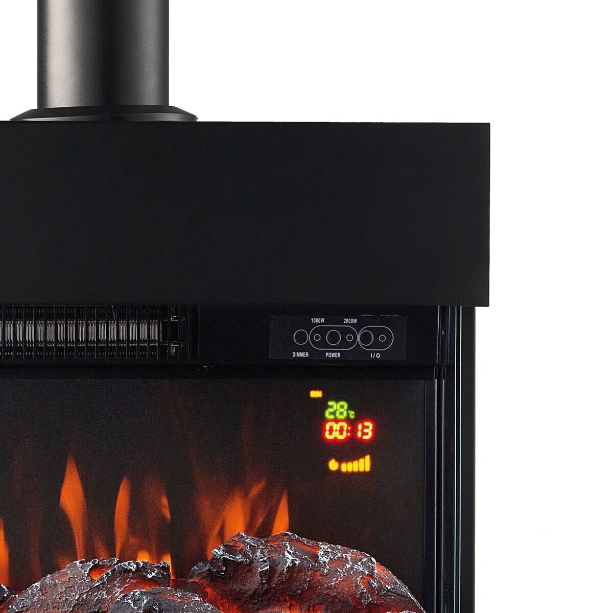 KAMINIO Elektrischer-Kamin HENRI schwarz Metall B/H/T: ca. 48x117,2x21,7 cm ca. 2000 W